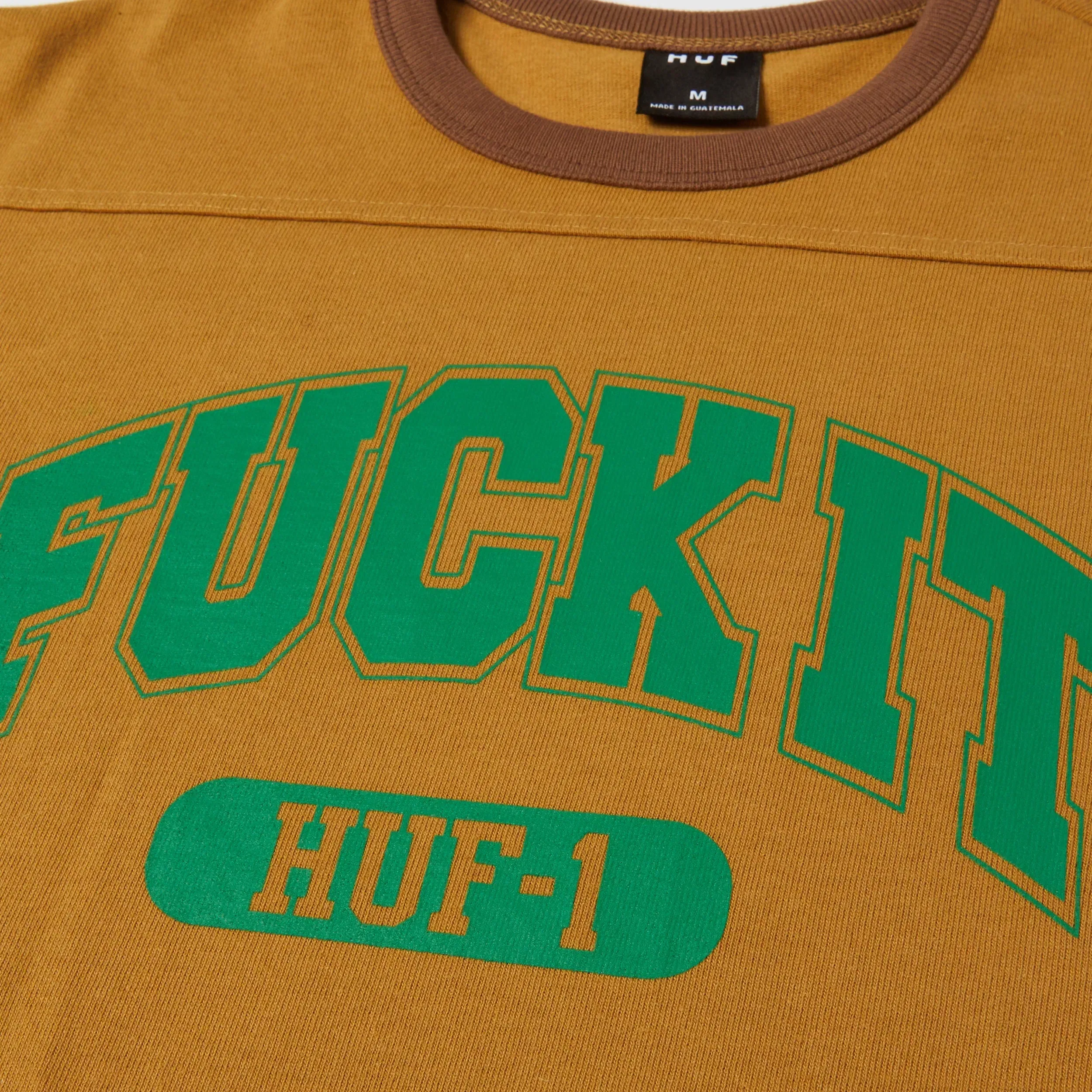 Huf Fuck It Football Shirt Caramel