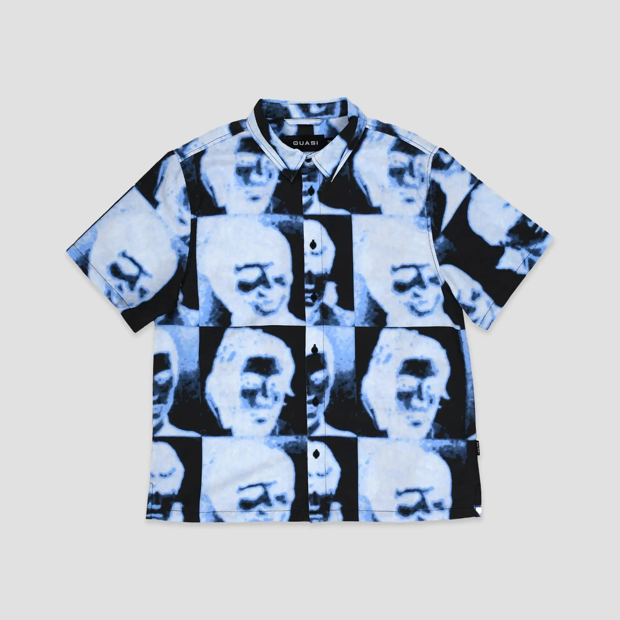 Quasi Skateboards Quasi Guise Short Sleeve Button Up Shirt Blue