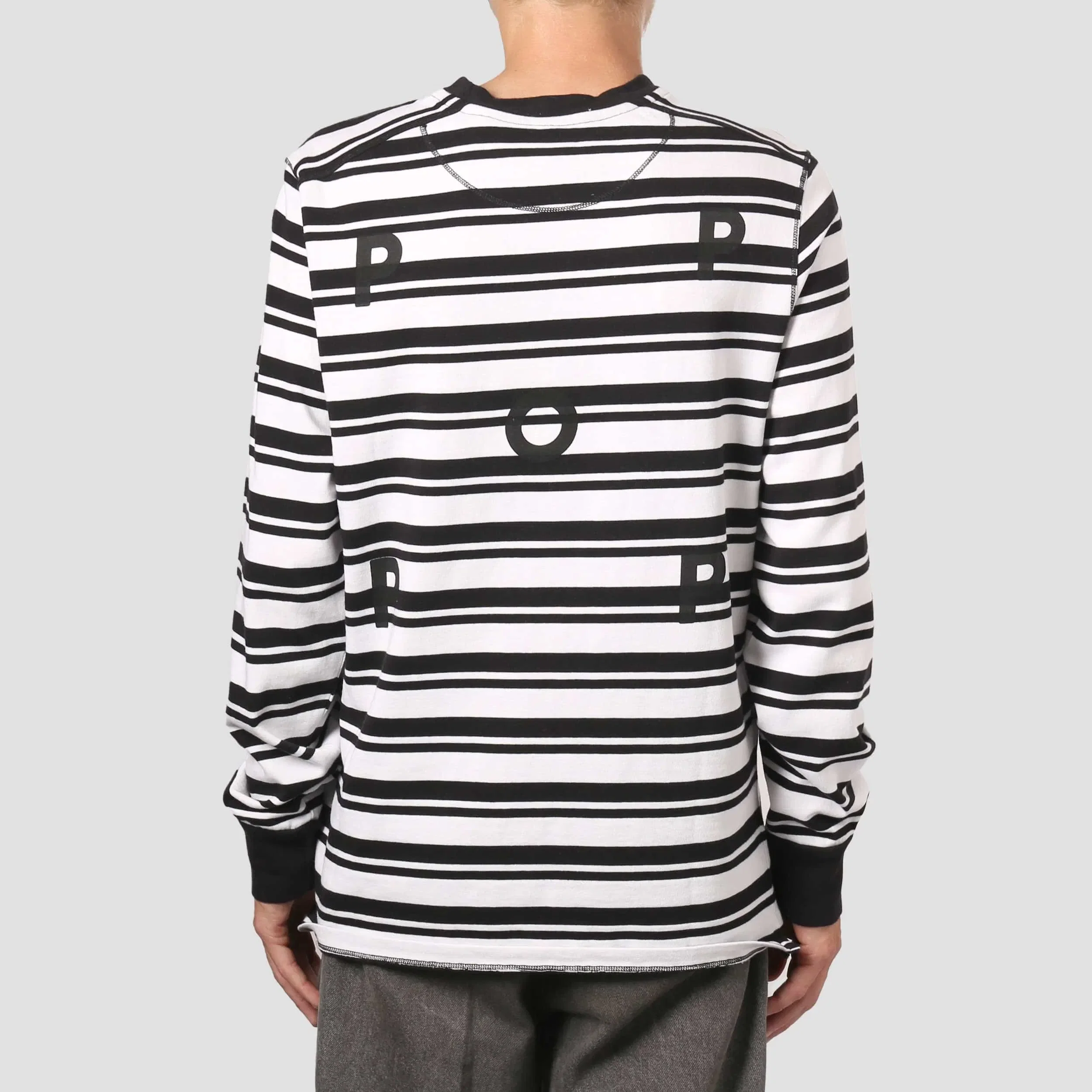 Pop Trading Company Pop Trading Striped Longsleeve T-Shirt Black / White