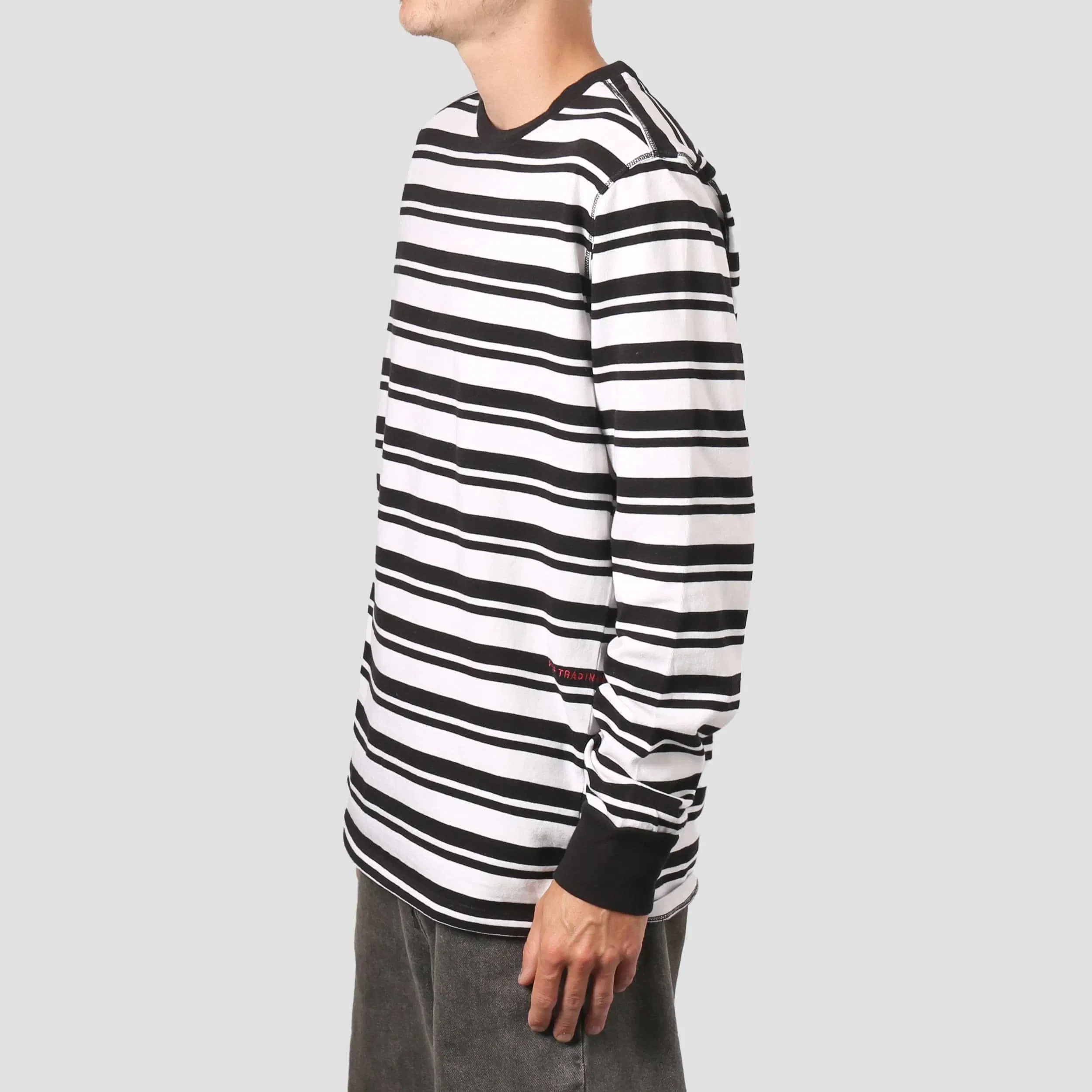 Pop Trading Company Pop Trading Striped Longsleeve T-Shirt Black / White