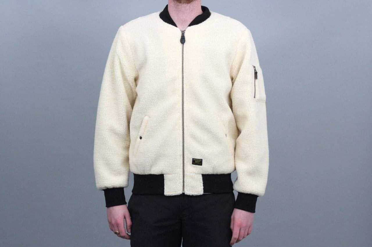 Huf Sherpa Bomber Jacket Natural