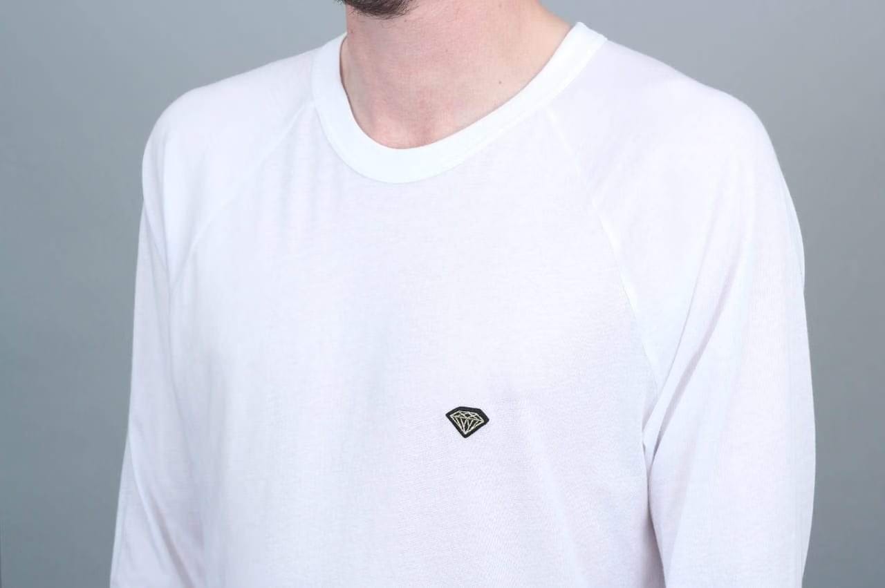 Diamond Patch Raglan T-Shirt White