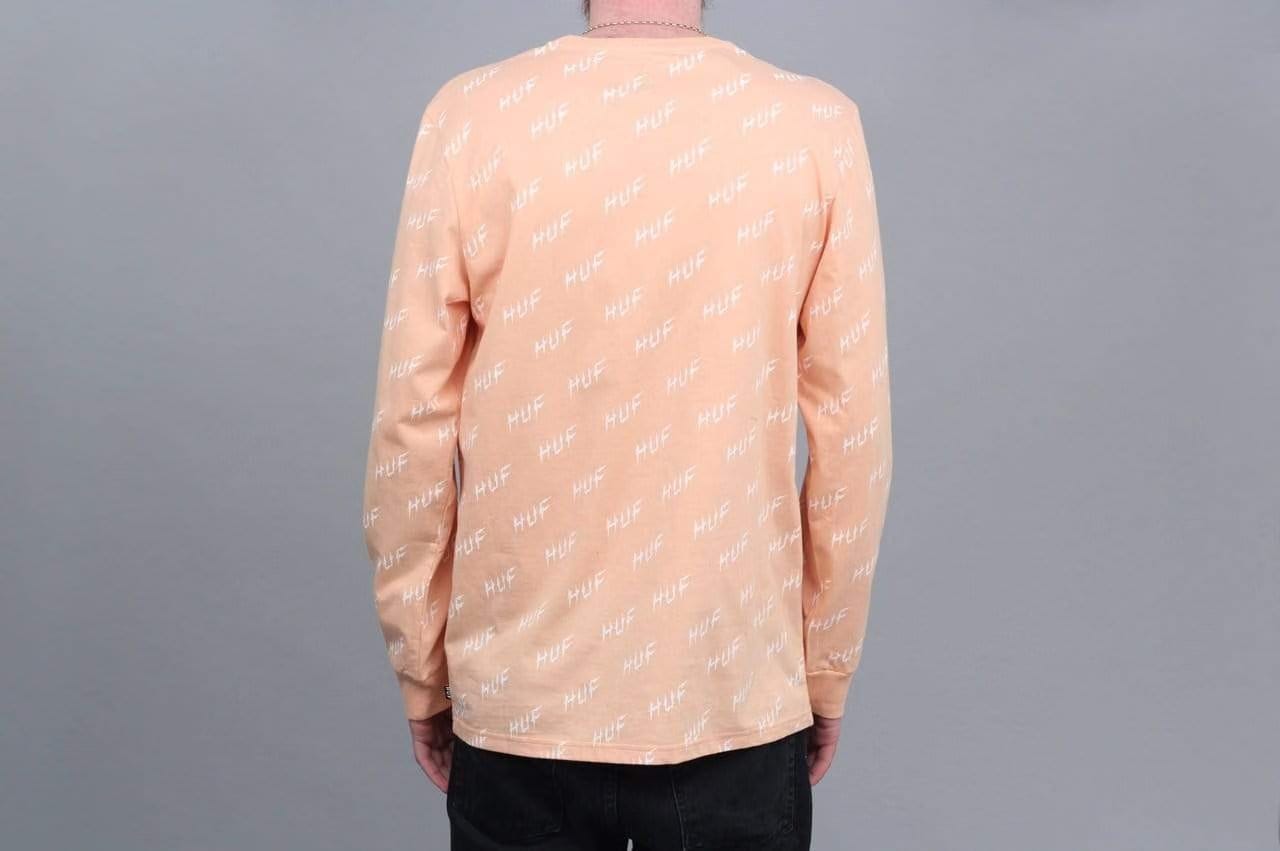 HUF Bolt All Over Longsleeve T-Shirt Peach