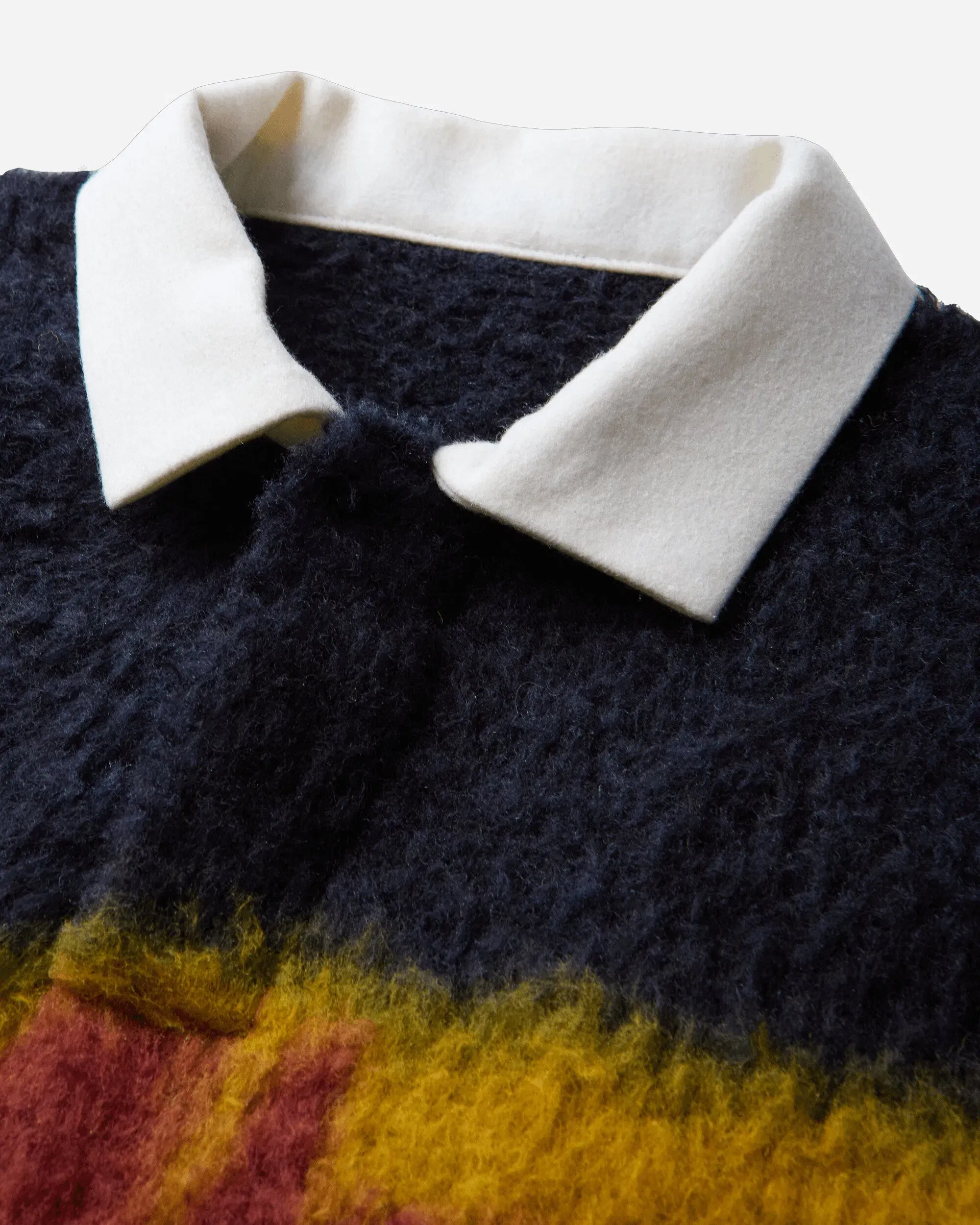 Sacai Men's Chusen-Dyed Knit Polo Shirt Multicolor
