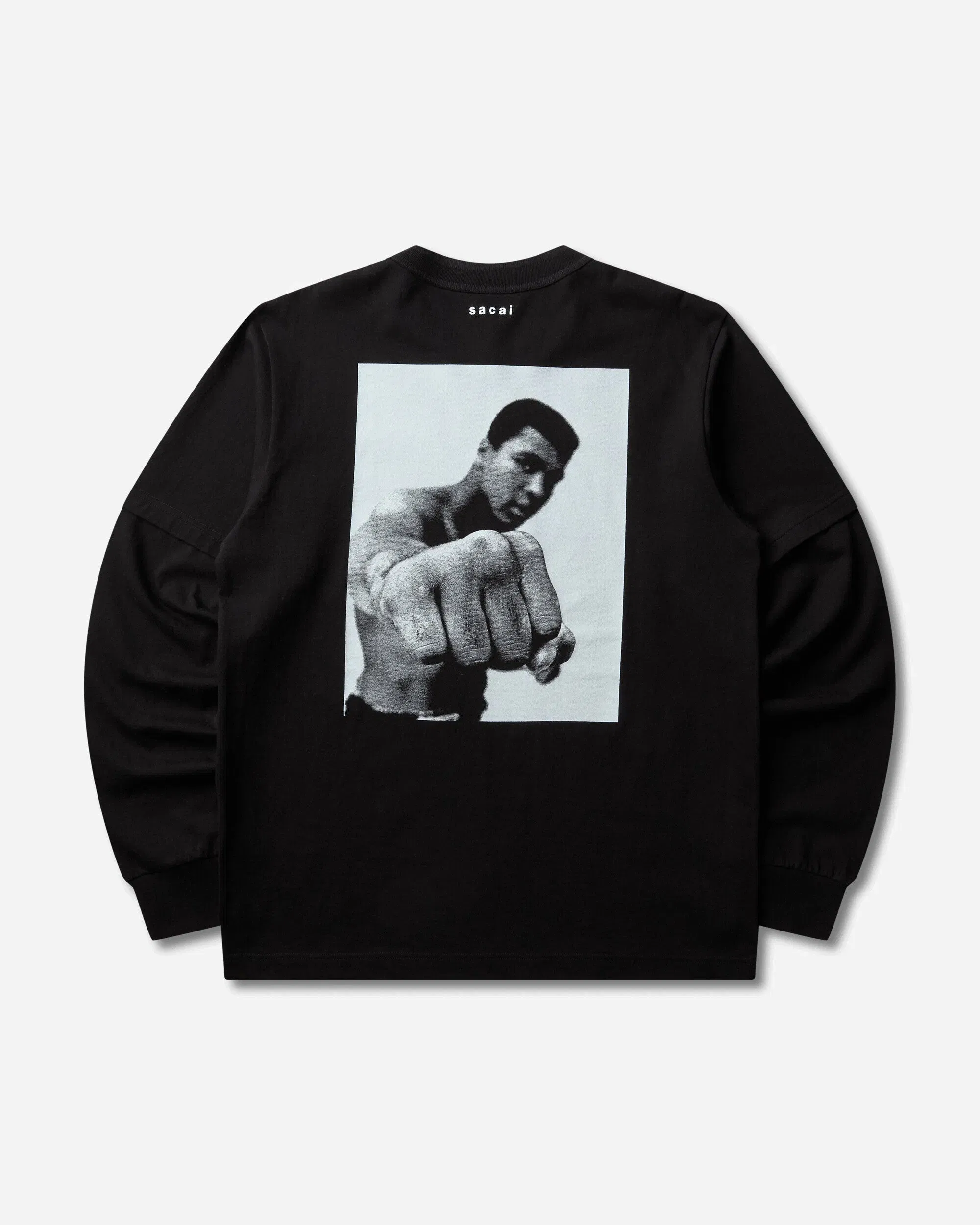 Sacai Men's Muhammad Ali Longsleeve T-Shirt Black