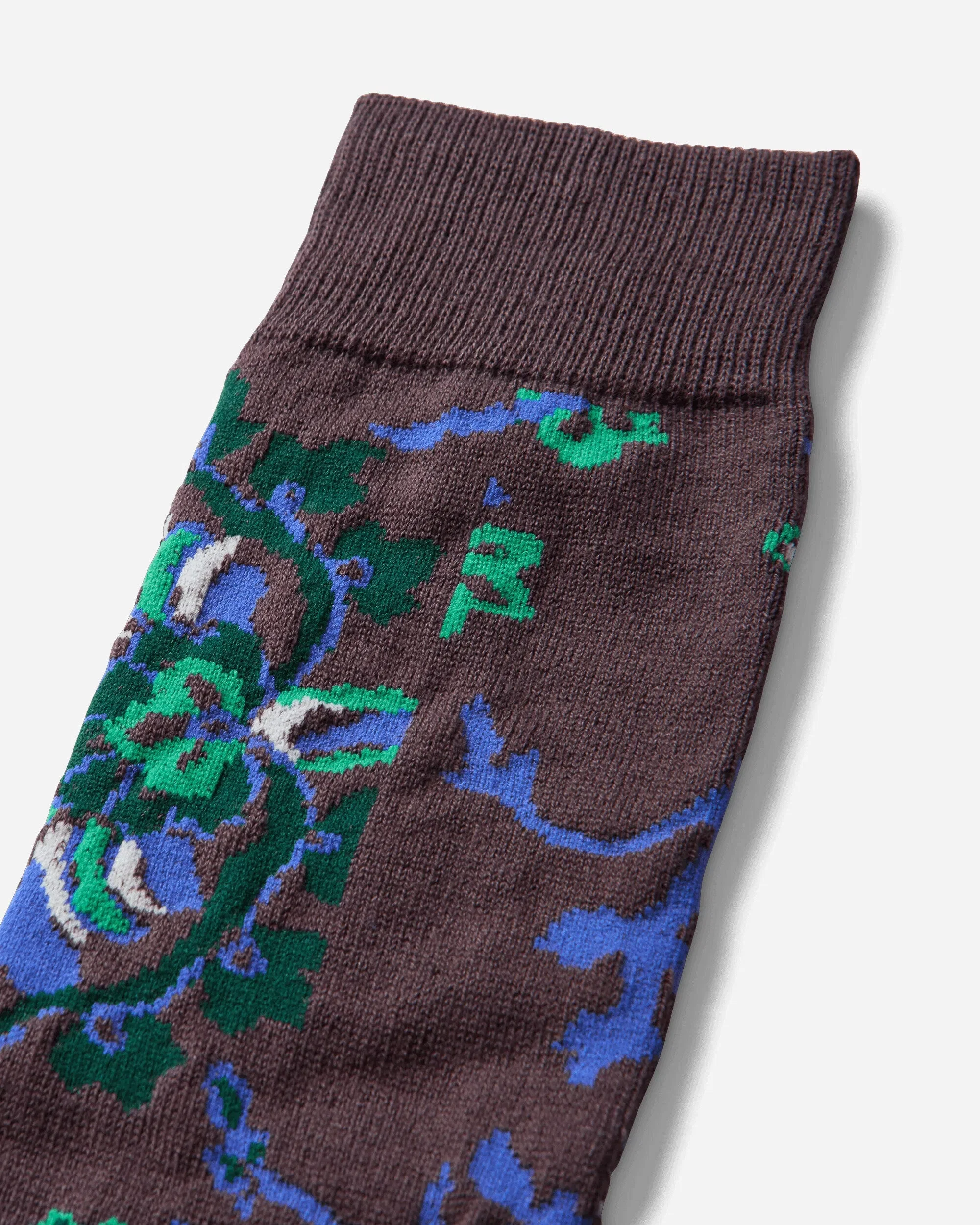 Sacai Floral Socks Brown