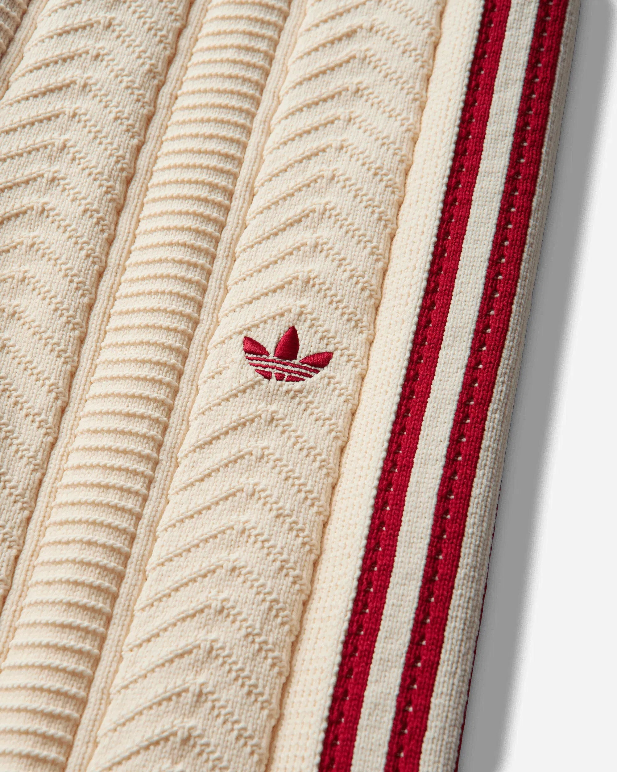 adidas Women's SST Wide Leg Track Pants Warm Vanilla / Team Victory Red