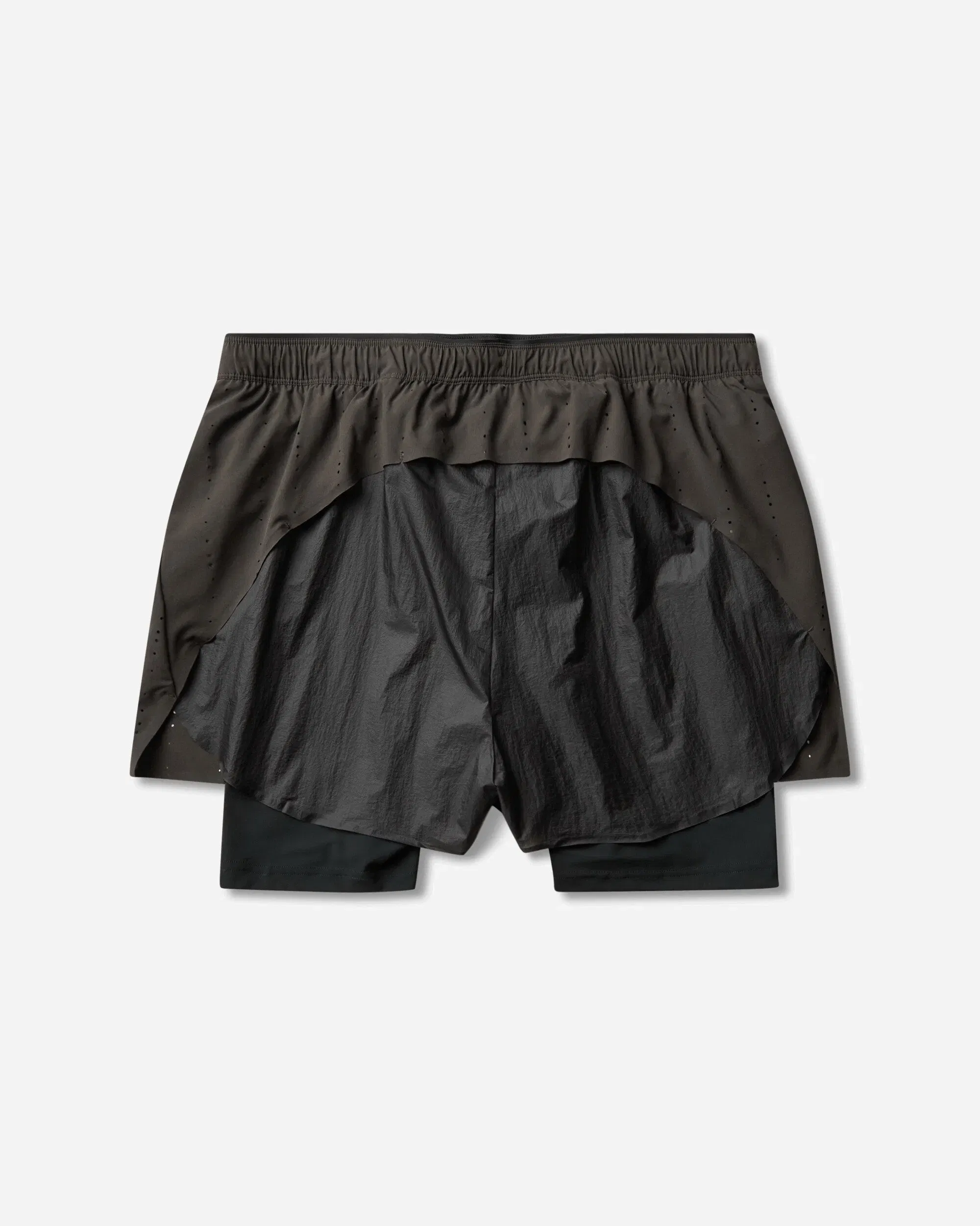 On Running POST ARCHIVE FACTION (PAF) Zero 2-In-1 Shorts Molasses / Black