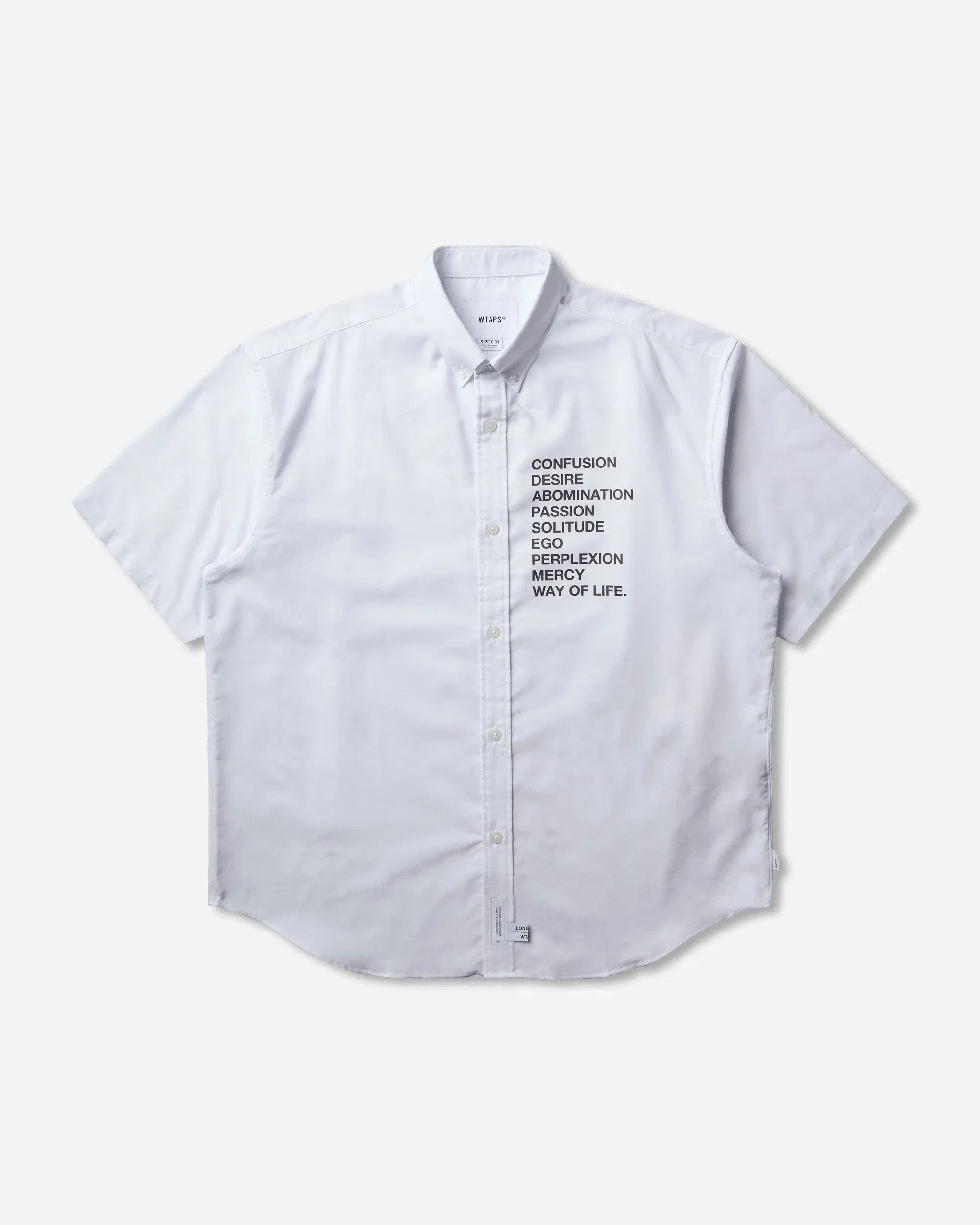WTAPS Men's BD Shortsleeve Shirt White