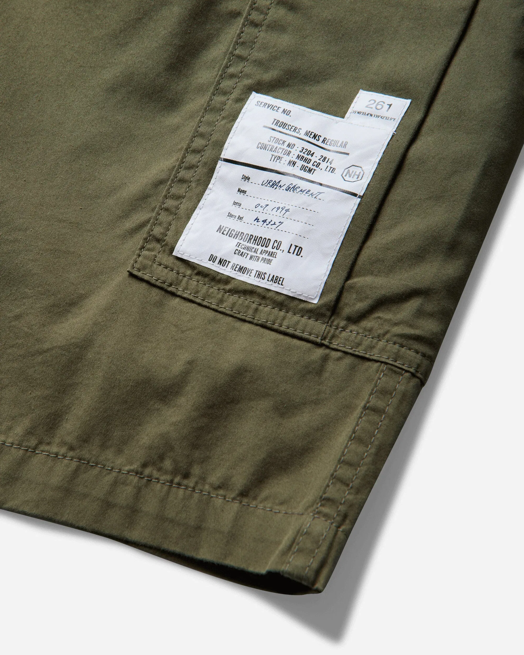 Neighborhood Men's Wide Cargo Short Pants Olive Drab