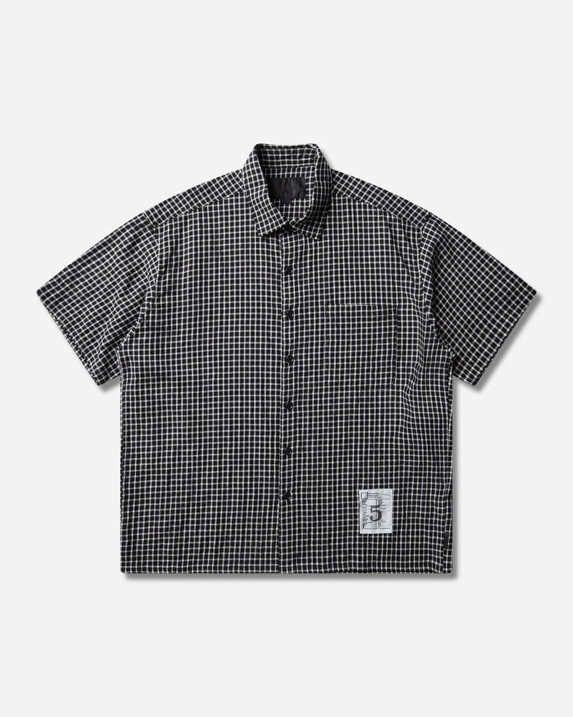Neighborhood Men's BW Check Shortsleeve Shirt Black