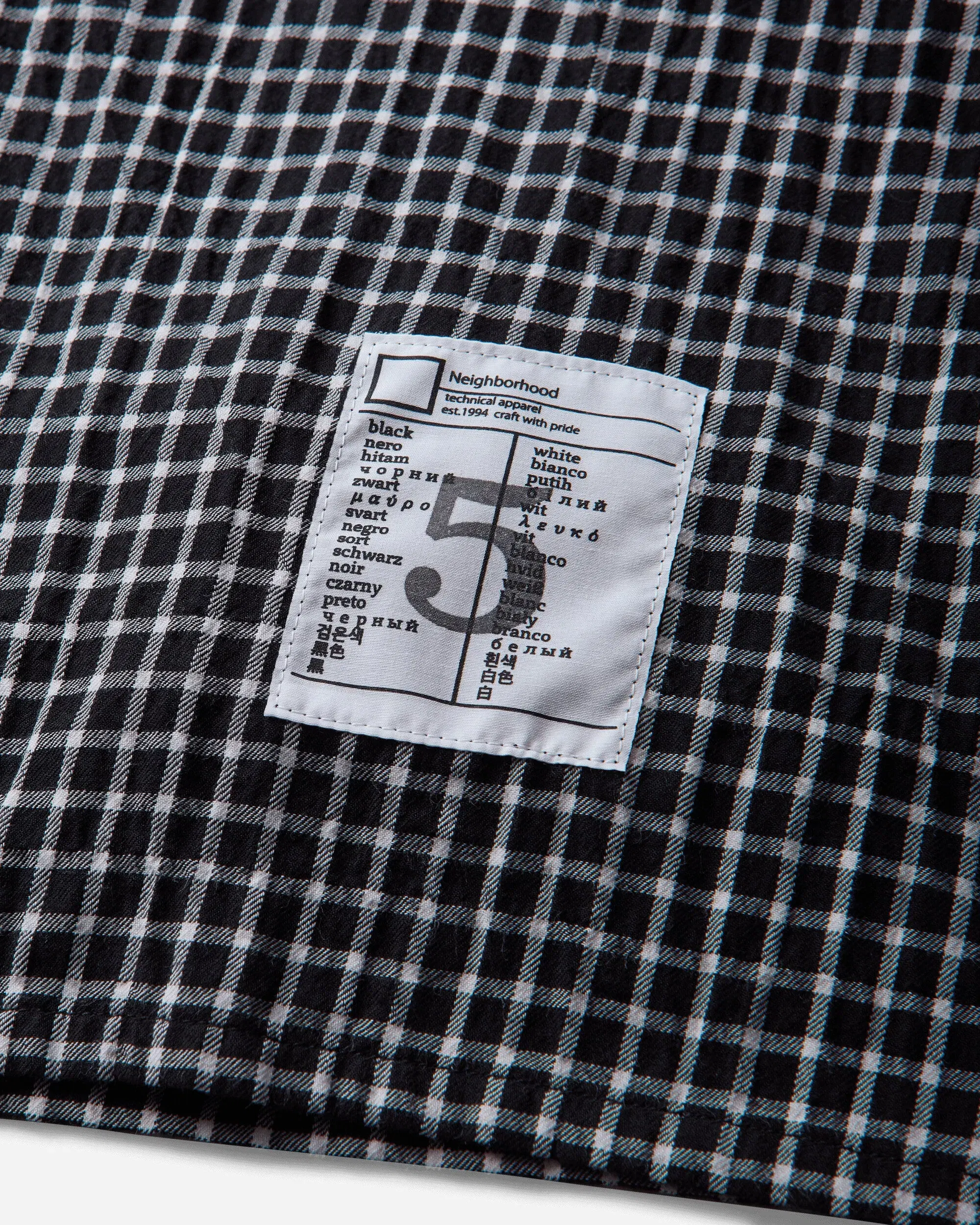 Neighborhood Men's BW Check Shortsleeve Shirt Black