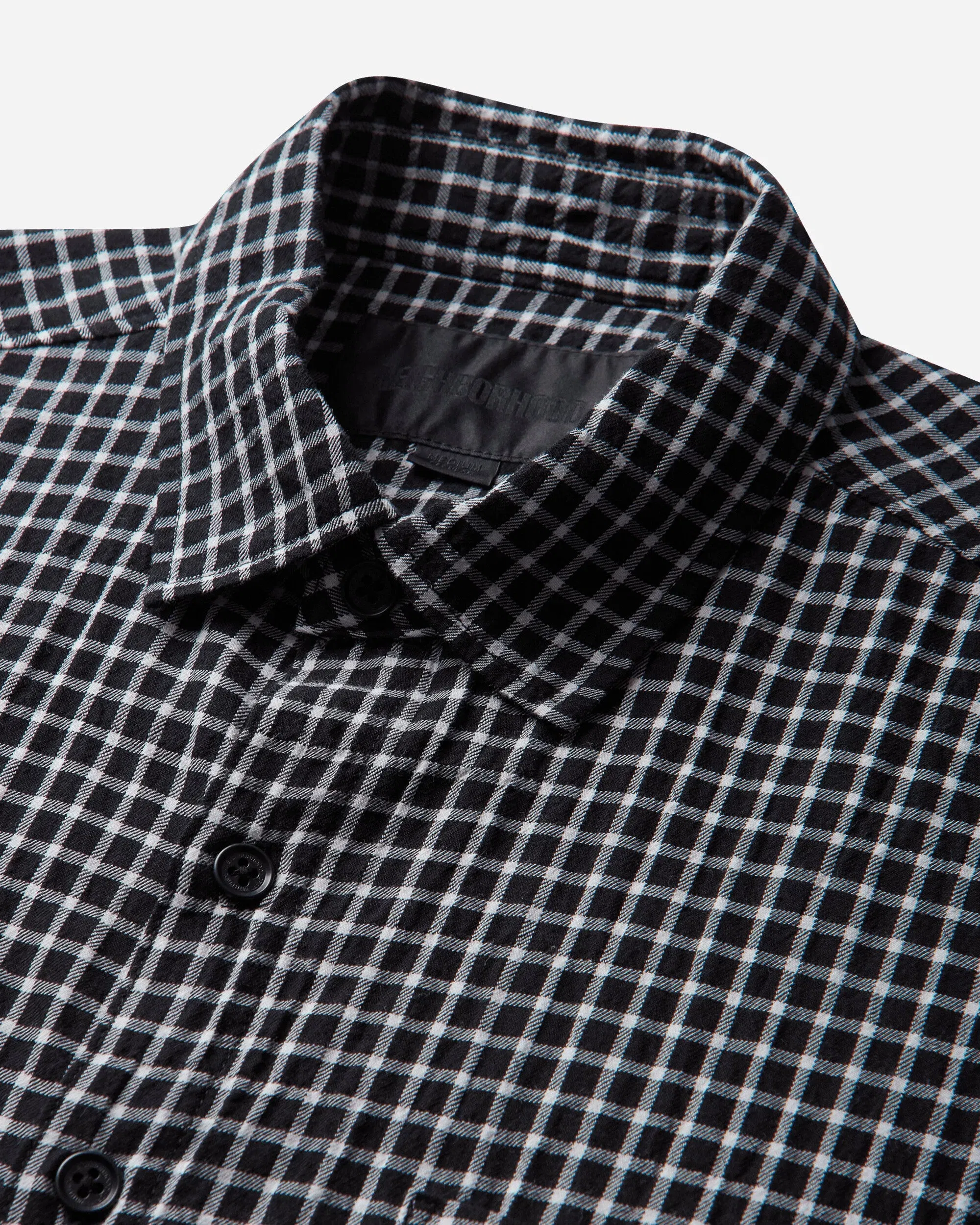 Neighborhood Men's BW Check Shortsleeve Shirt Black