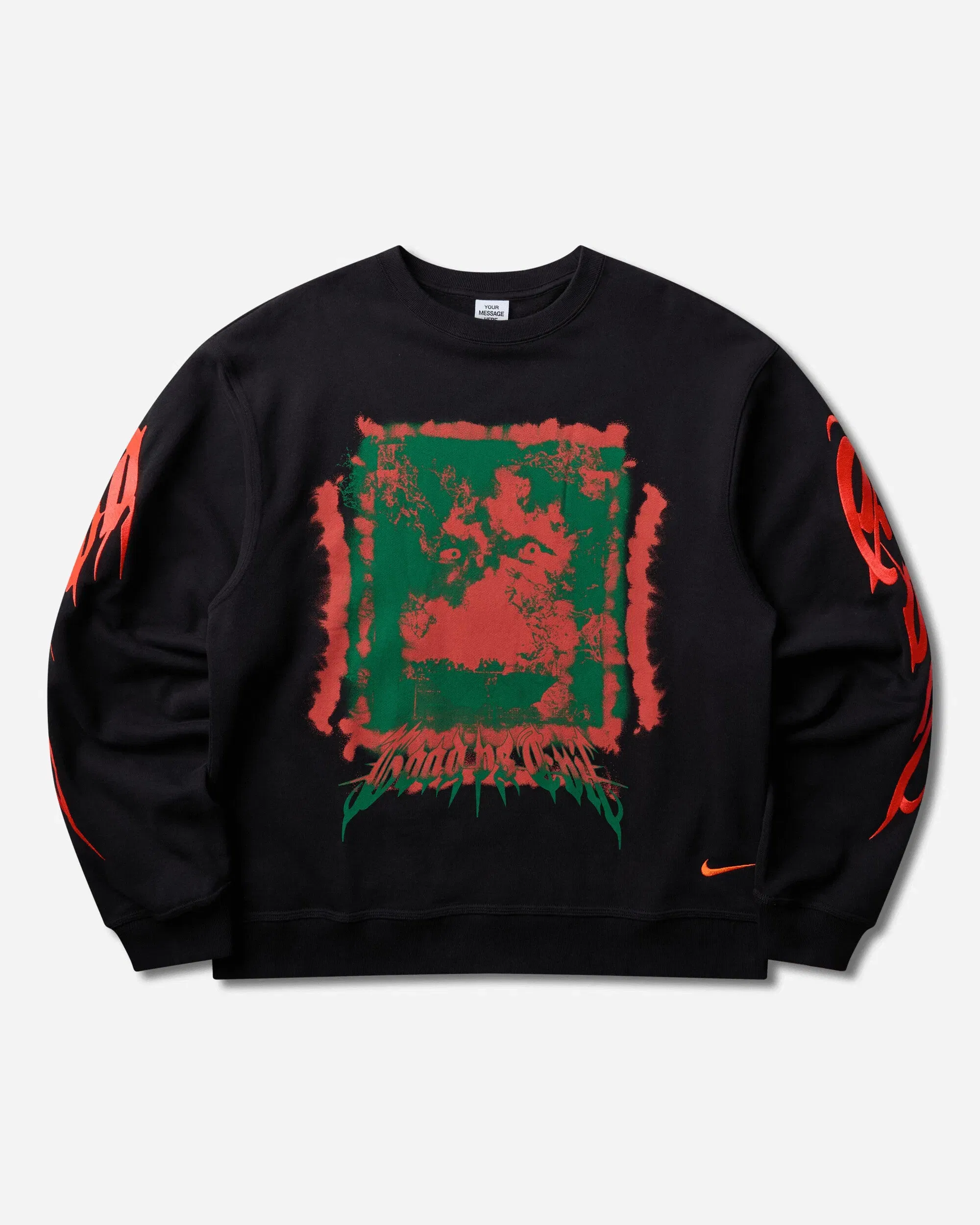 Nike Men's Your Message Here Fleece Crewneck Sweatshirt Black