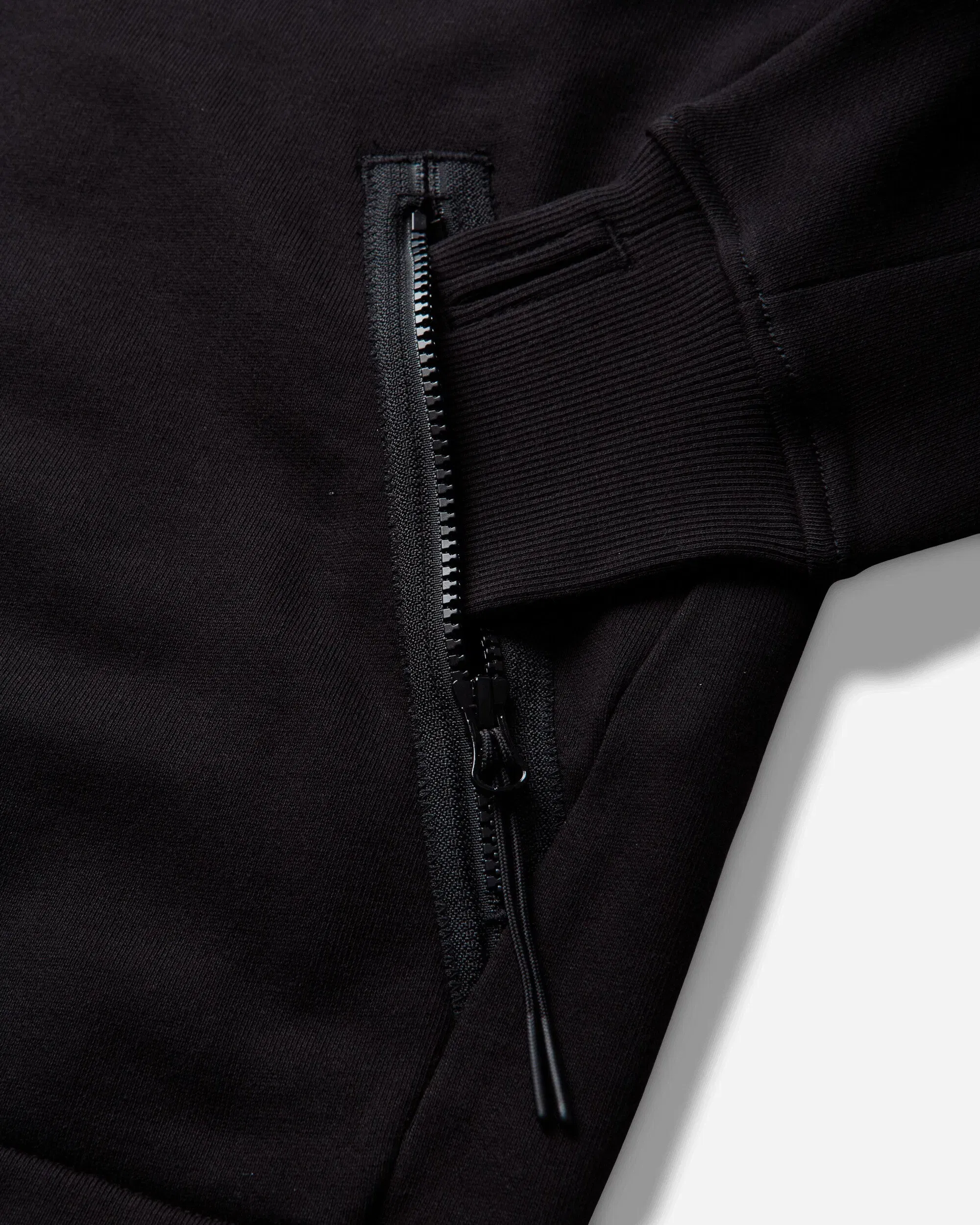 C.P. Company Men's Diagonal Raised Fleece Goggle Zipped Hoodie Black