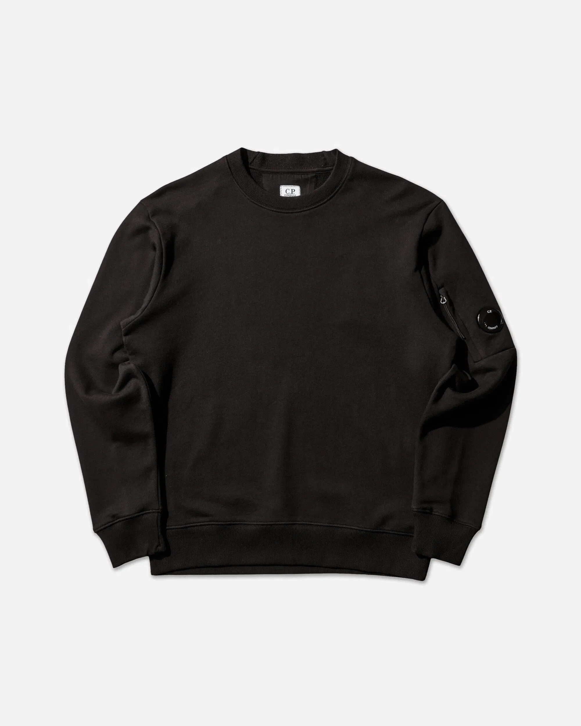 C.P. Company Men's Diagonal Raised Fleece Crewneck Sweatshirt Black
