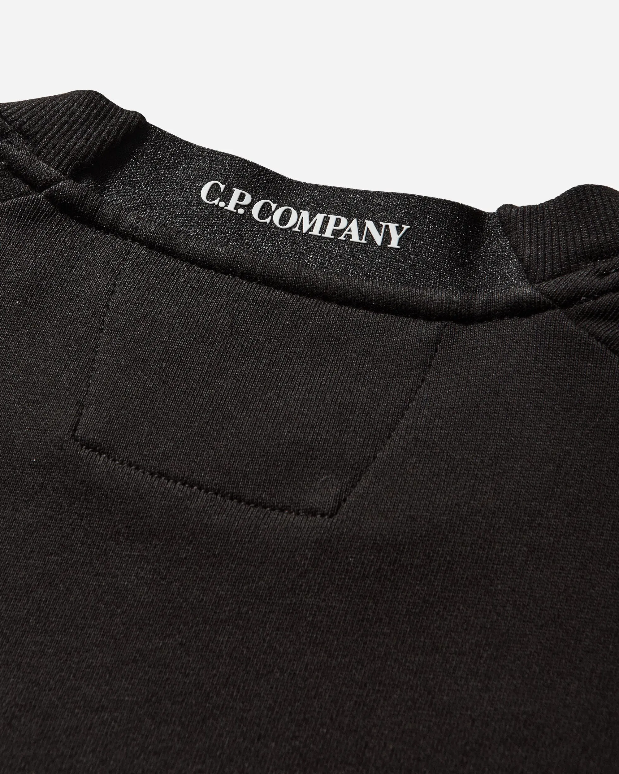 C.P. Company Men's Diagonal Raised Fleece Crewneck Sweatshirt Black