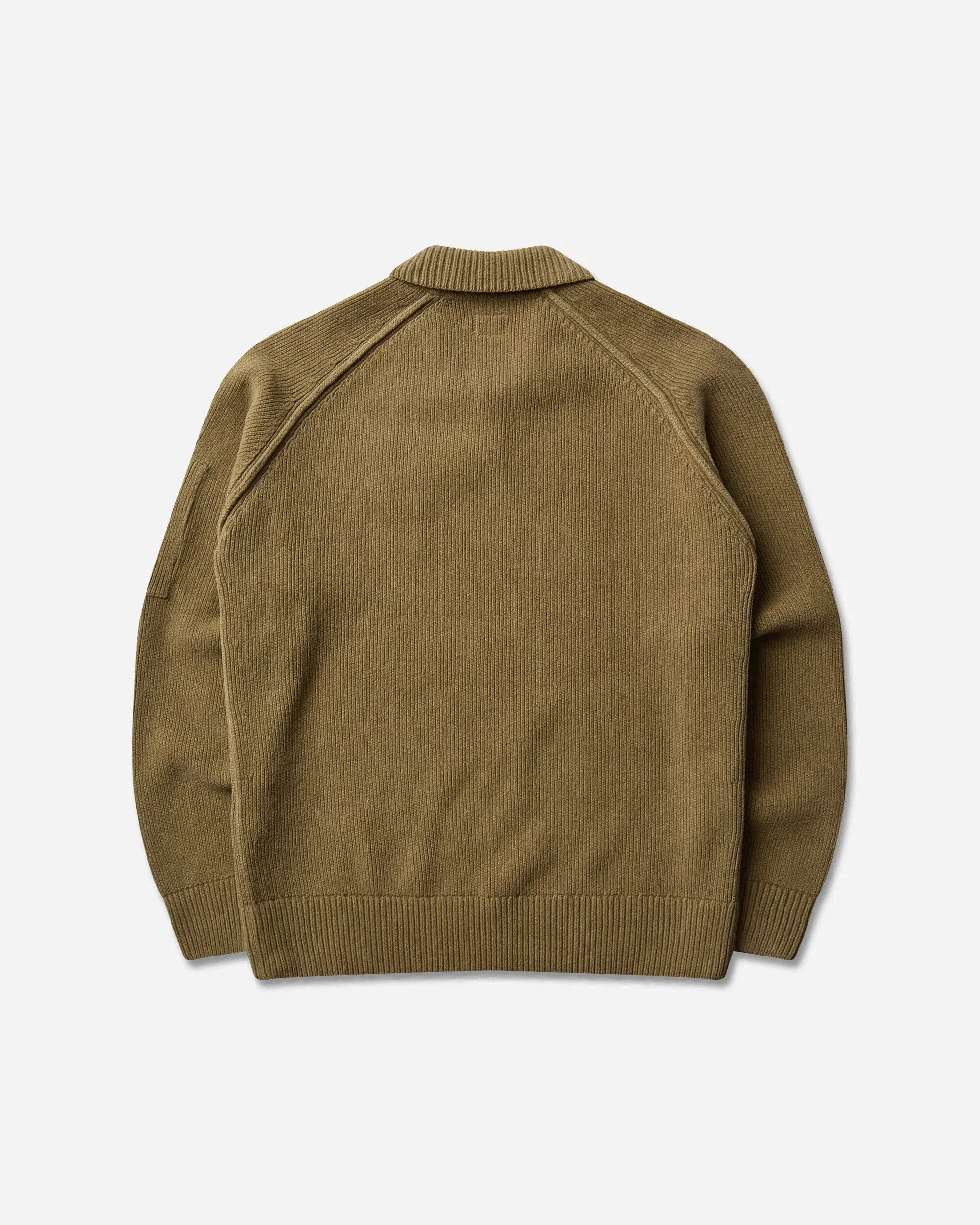 C.P. Company Men's Chenille Cotton Polo Knit Sweater Ermine