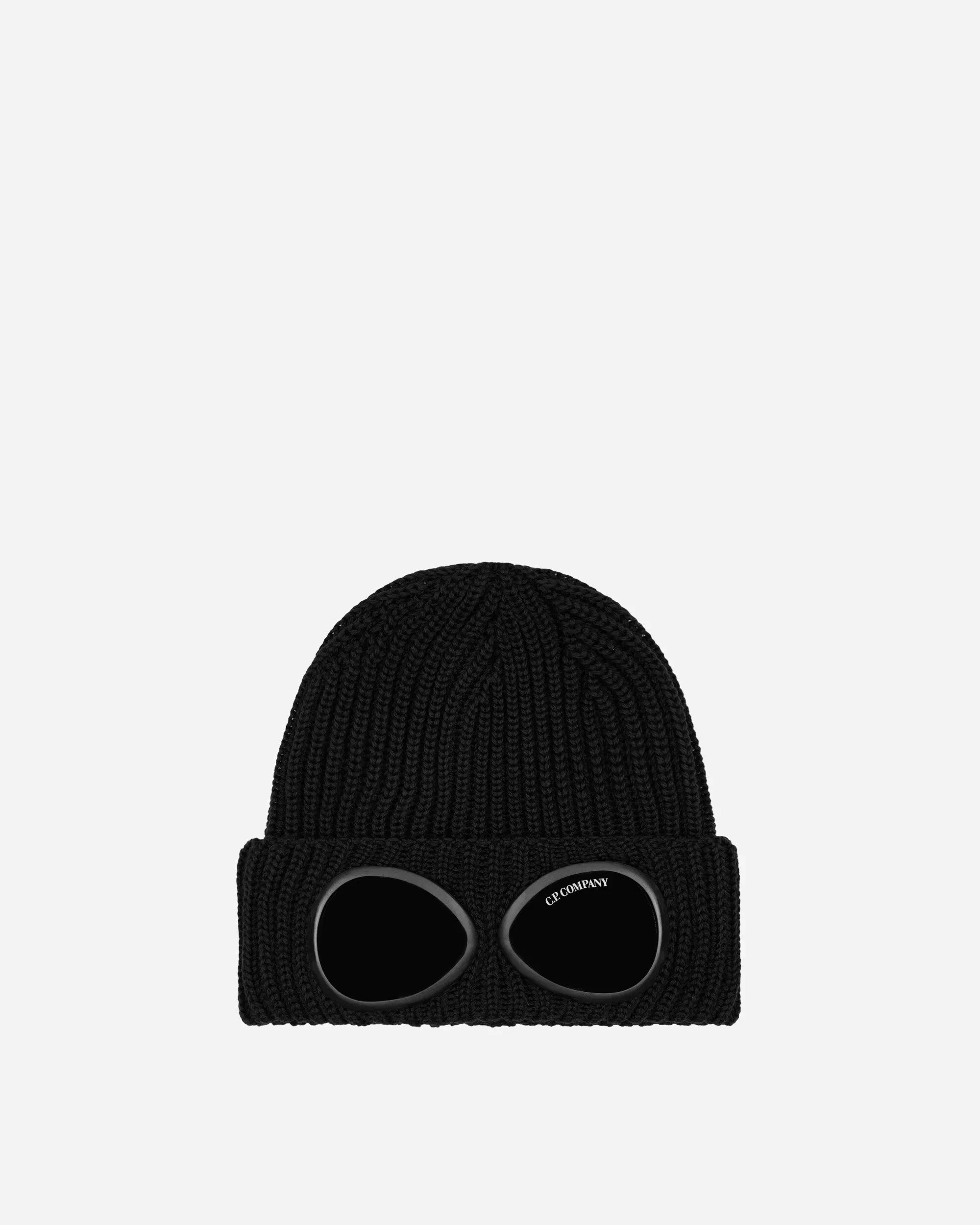 C.P. Company Extra Fine Merino Wool Goggle Beanie Black