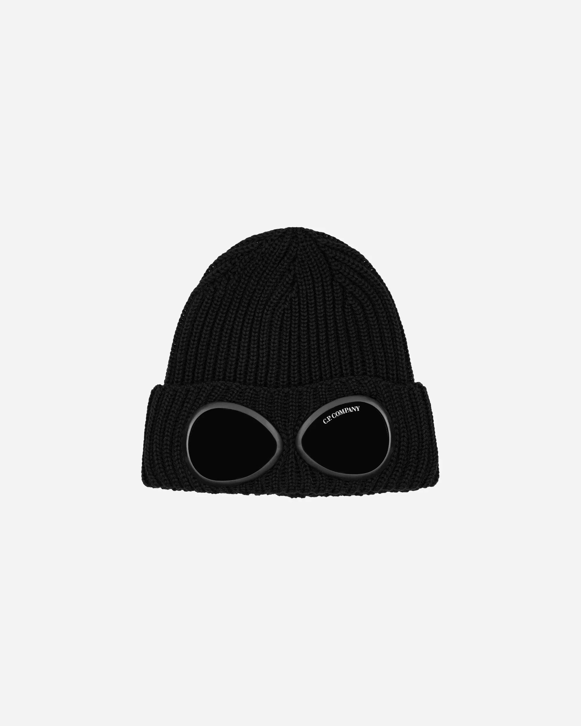 C.P. Company Extra Fine Merino Wool Goggle Beanie Black
