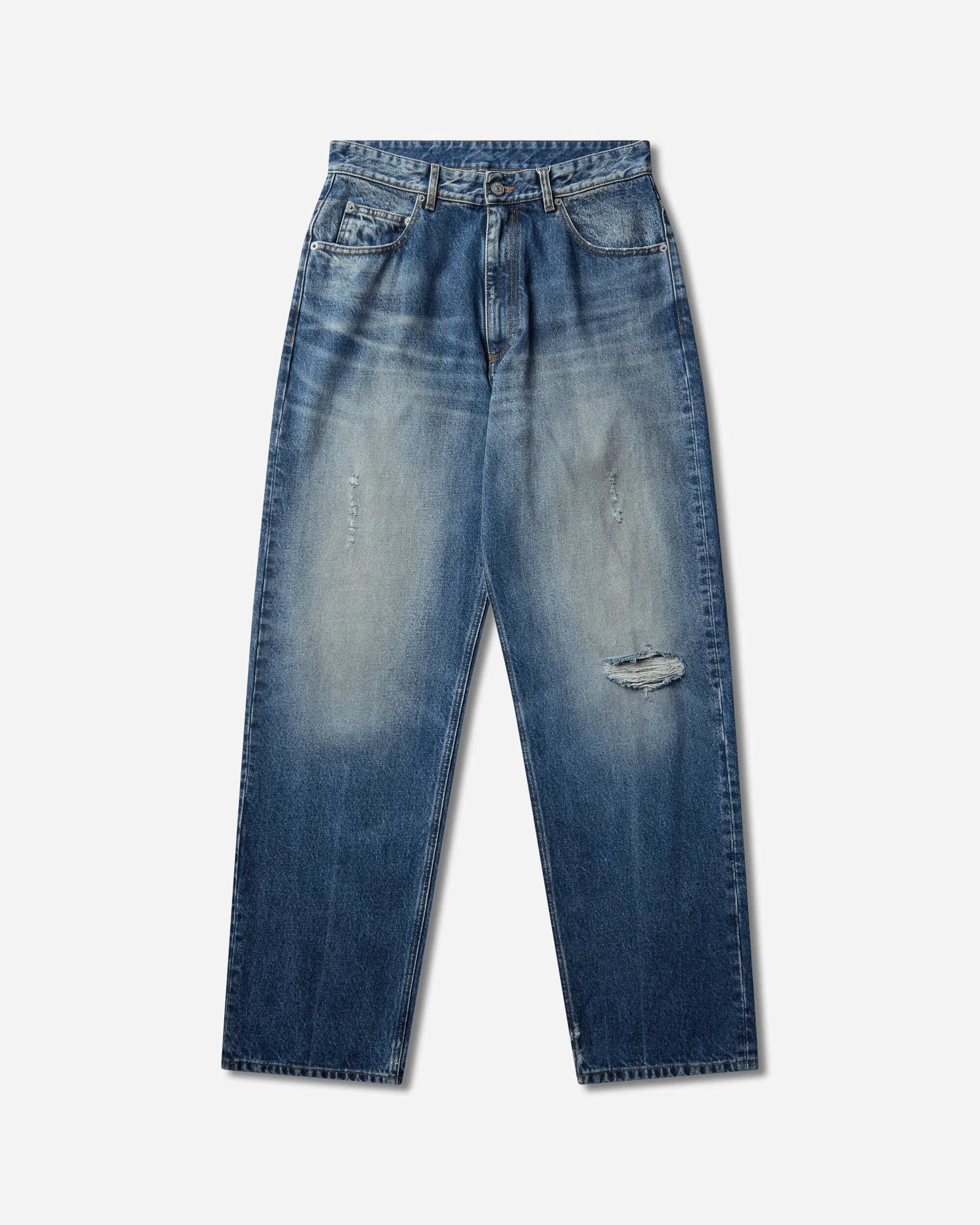 MM6 Maison Margiela Men's Distressed Straight Leg Jeans Medium Blue