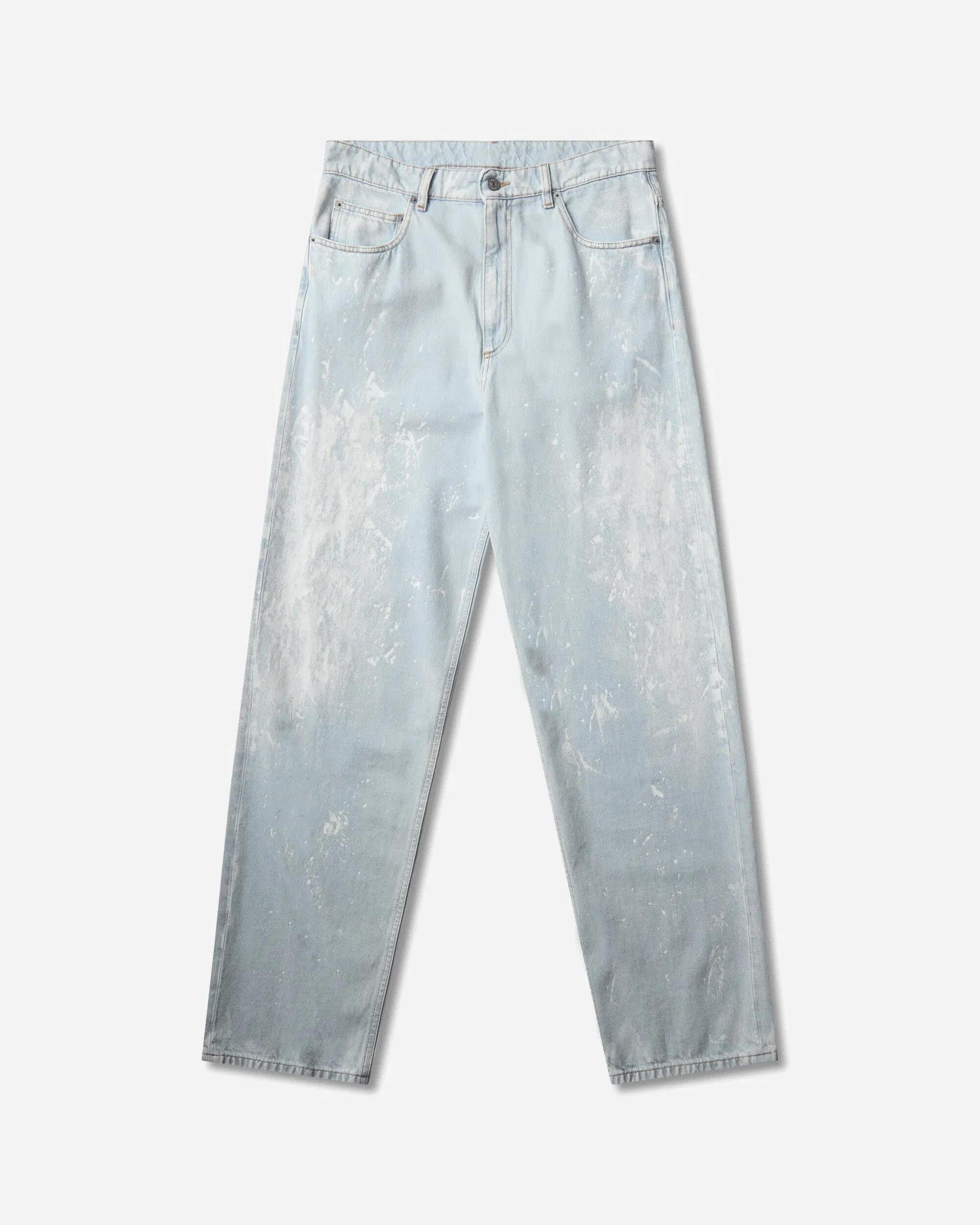 MM6 Maison Margiela Men's Painted Straight Leg Jeans Light Blue