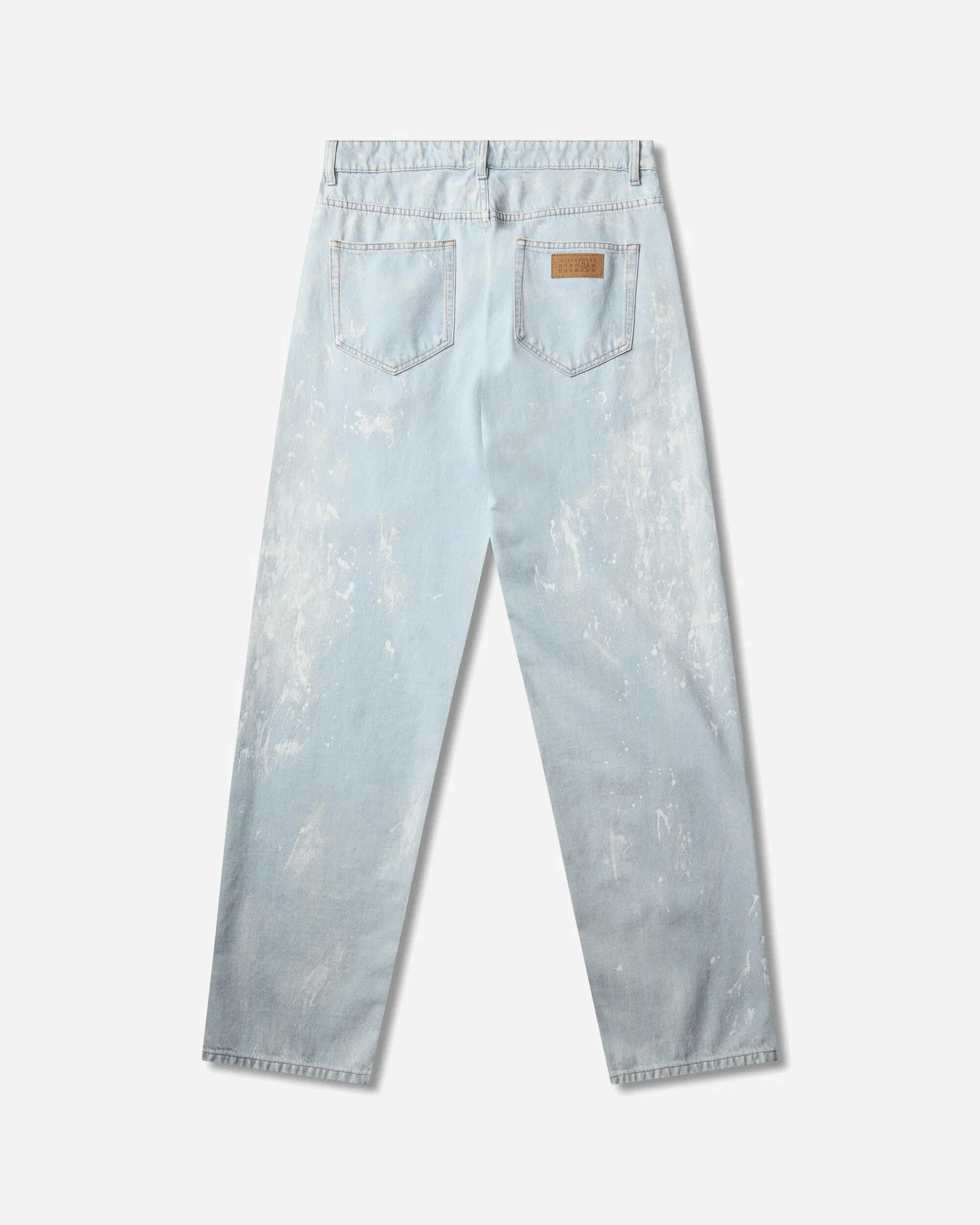 MM6 Maison Margiela Men's Painted Straight Leg Jeans Light Blue