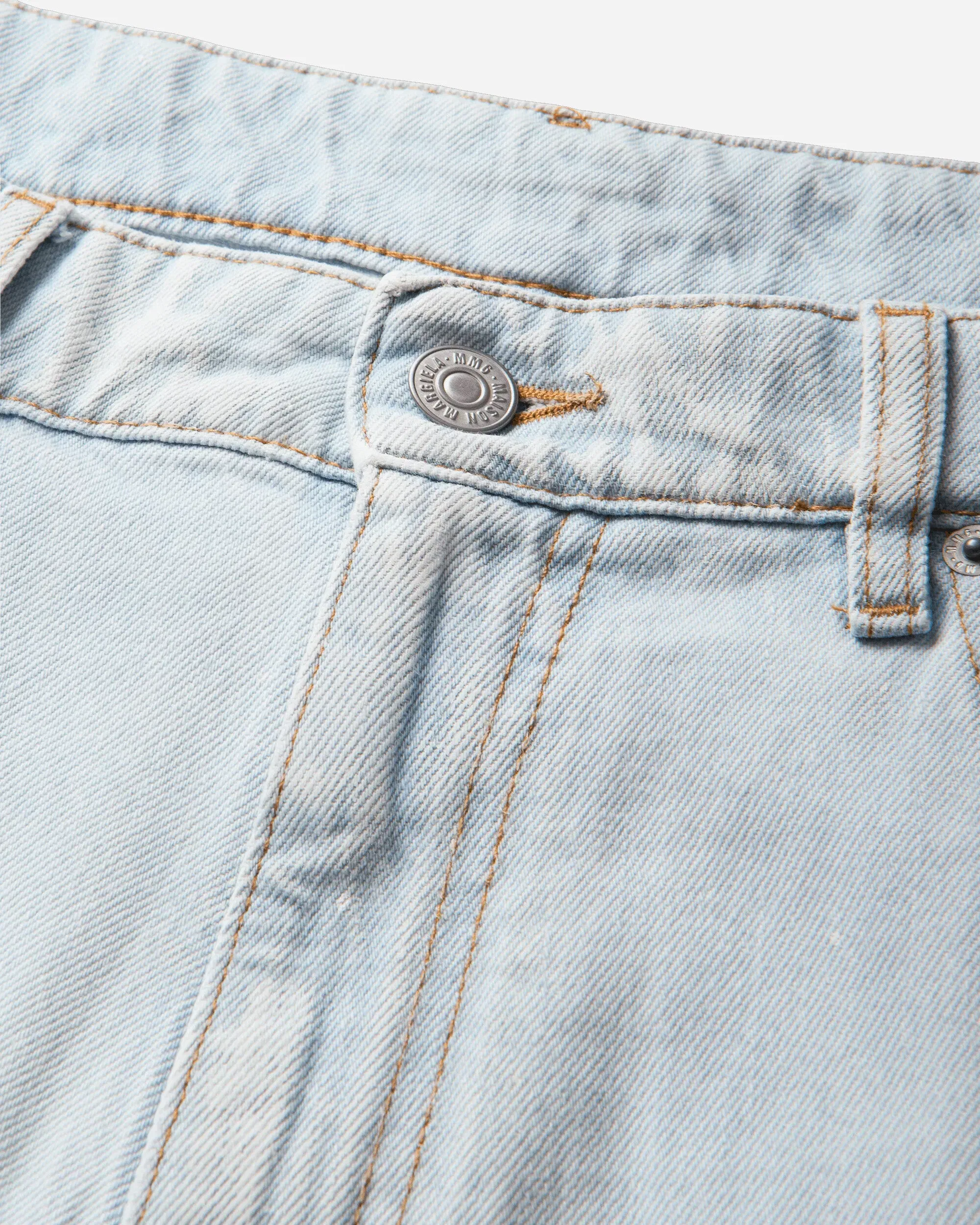 MM6 Maison Margiela Men's Painted Straight Leg Jeans Light Blue