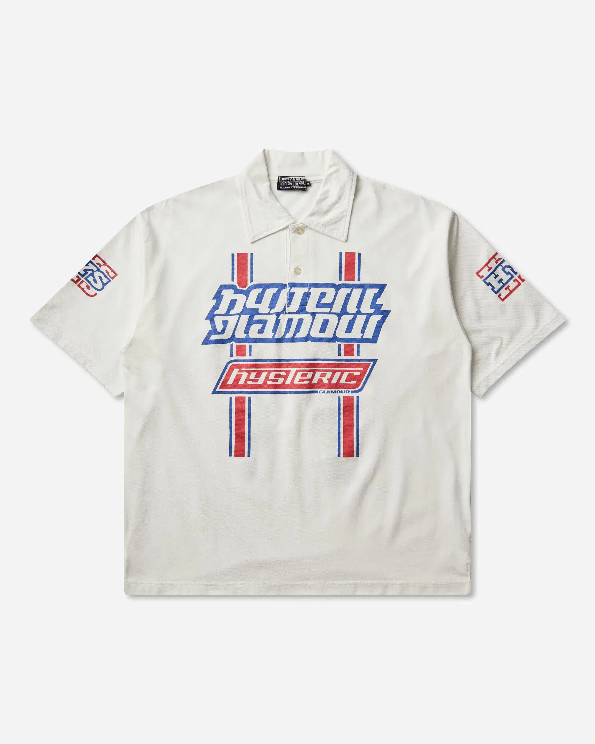 Hysteric Glamour Men's HG Pit Crew Polo Shirt White
