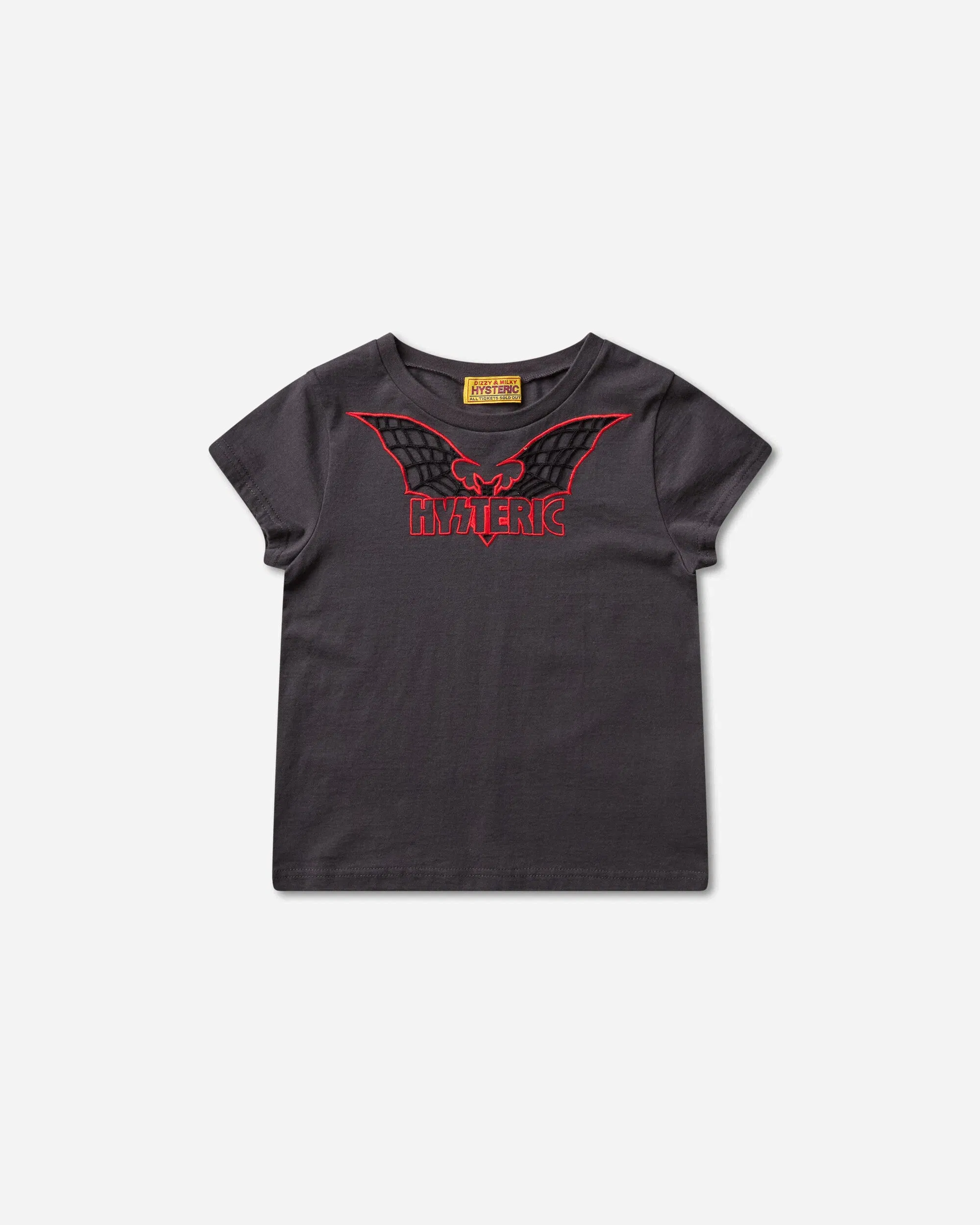 Hysteric Glamour Women's Bat Web Embroidered Baby T-Shirt Black