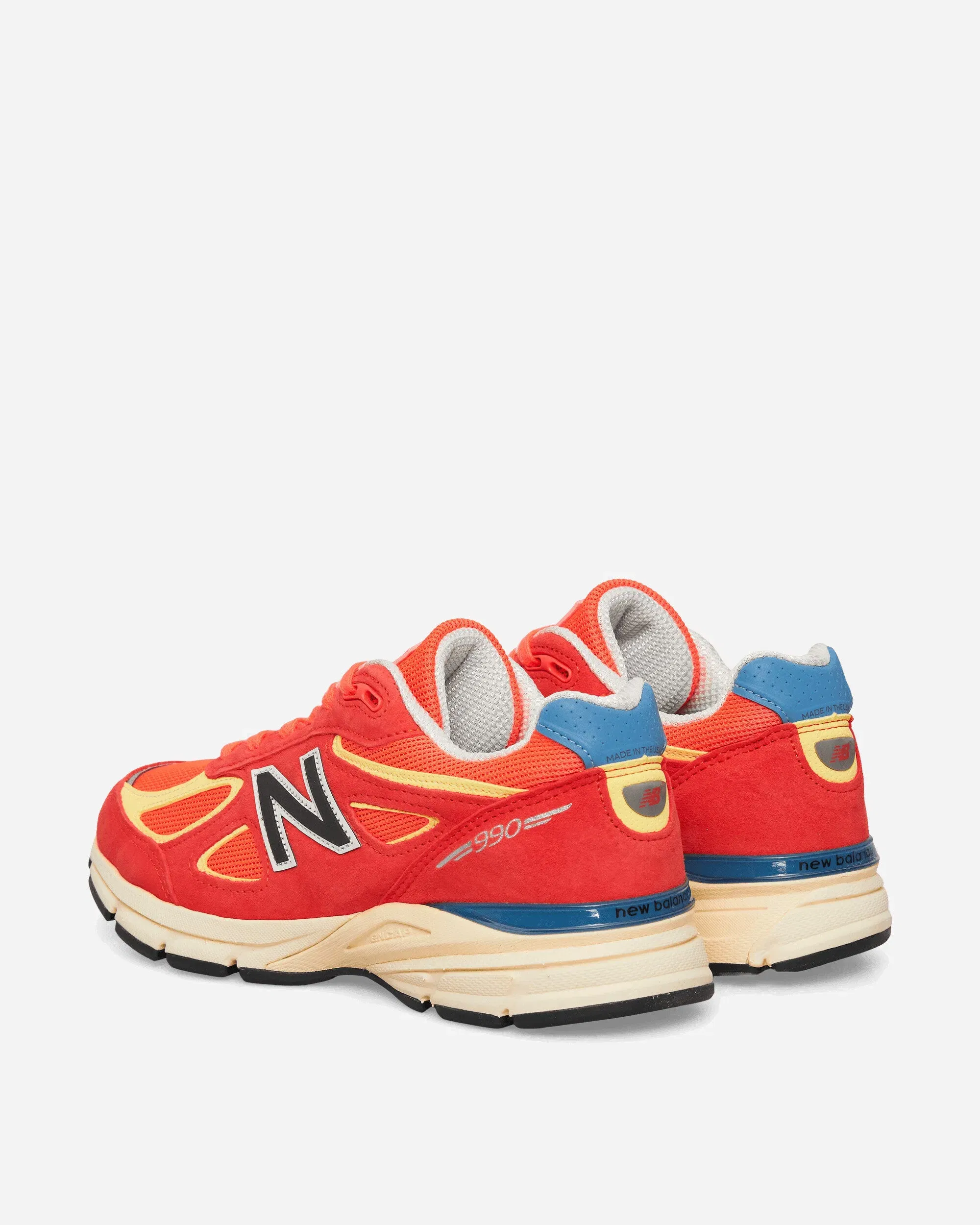 New Balance Made in USA 990v4 Sneakers Urgent Red / Maize / Afterglow