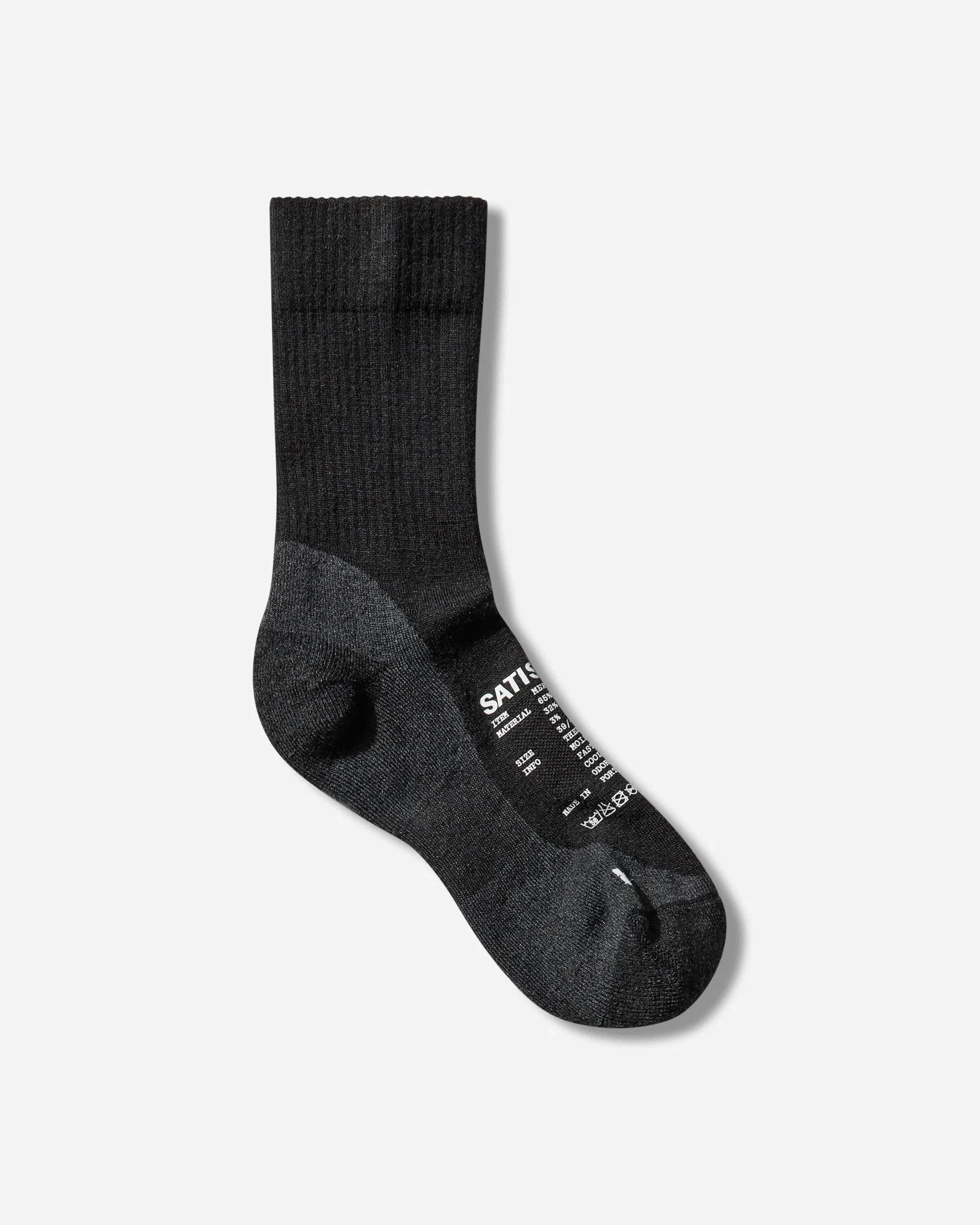 Satisfy Merino Nylon Tube Socks Black