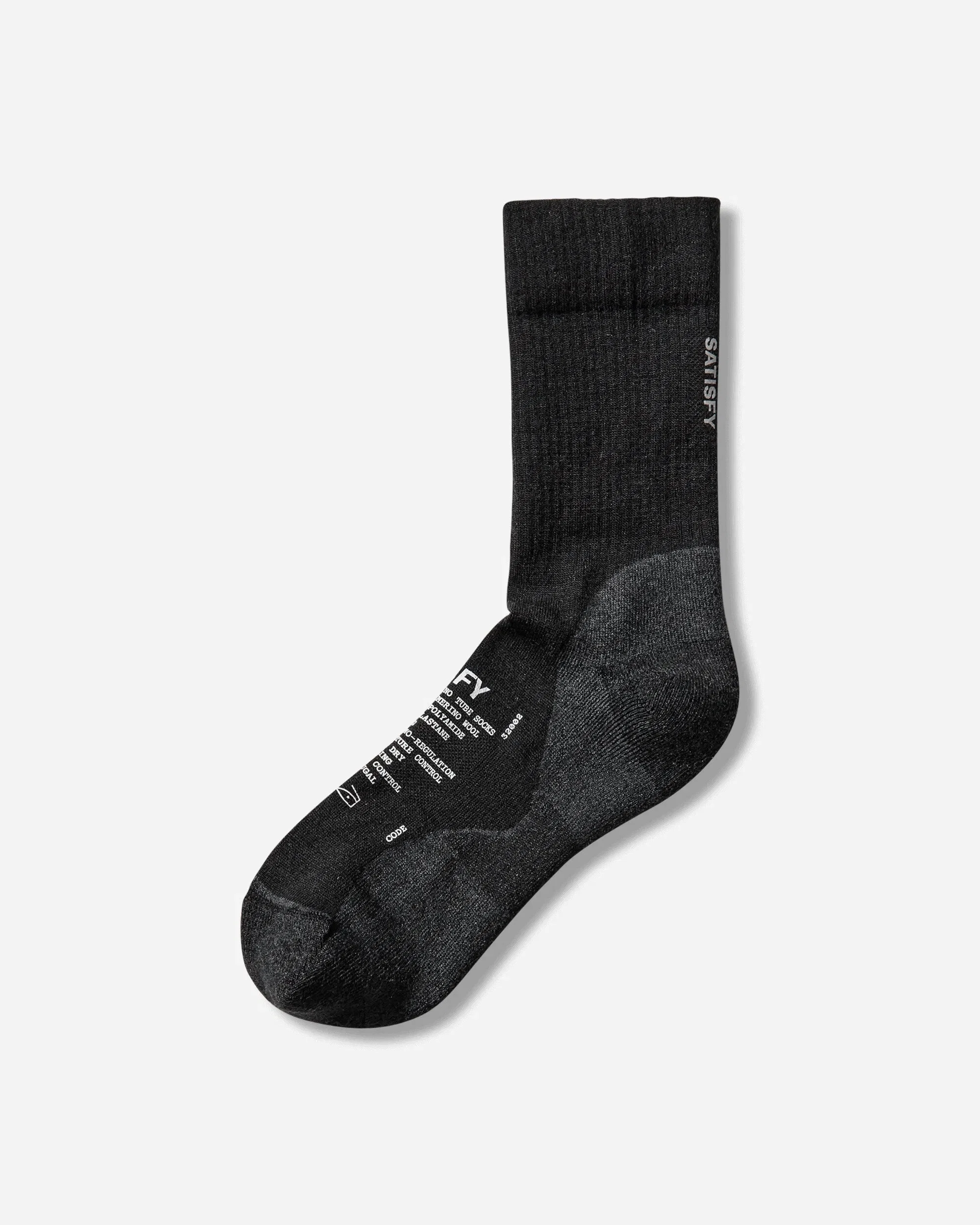 Satisfy Merino Nylon Tube Socks Black