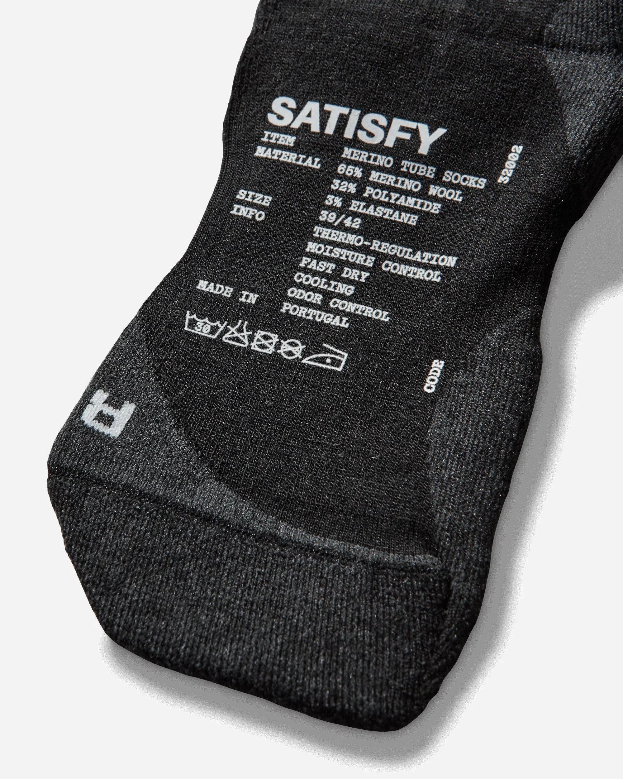 Satisfy Merino Nylon Tube Socks Black