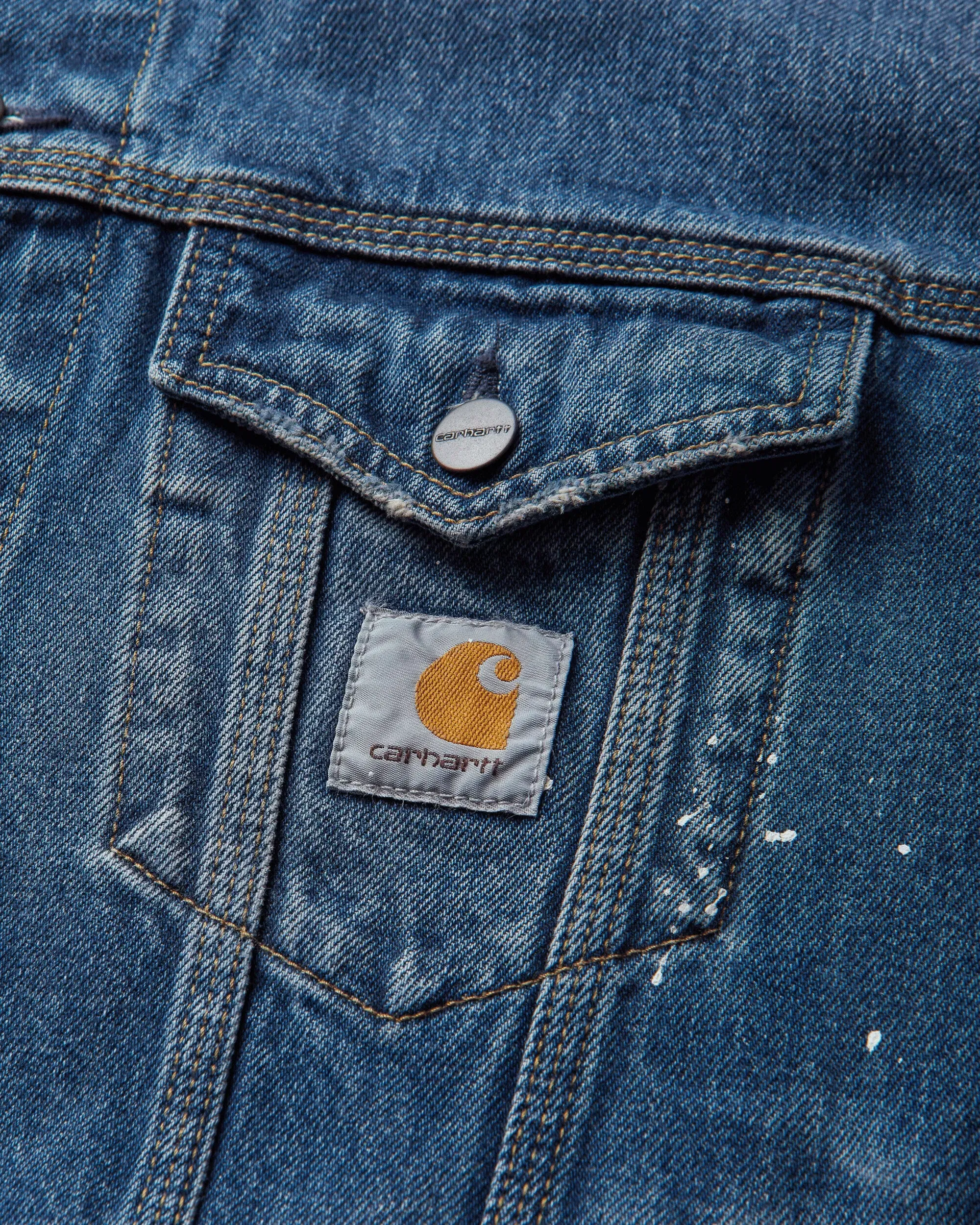 Carhartt WIP Men's Helston Jacket Blue (Destroy Wash)