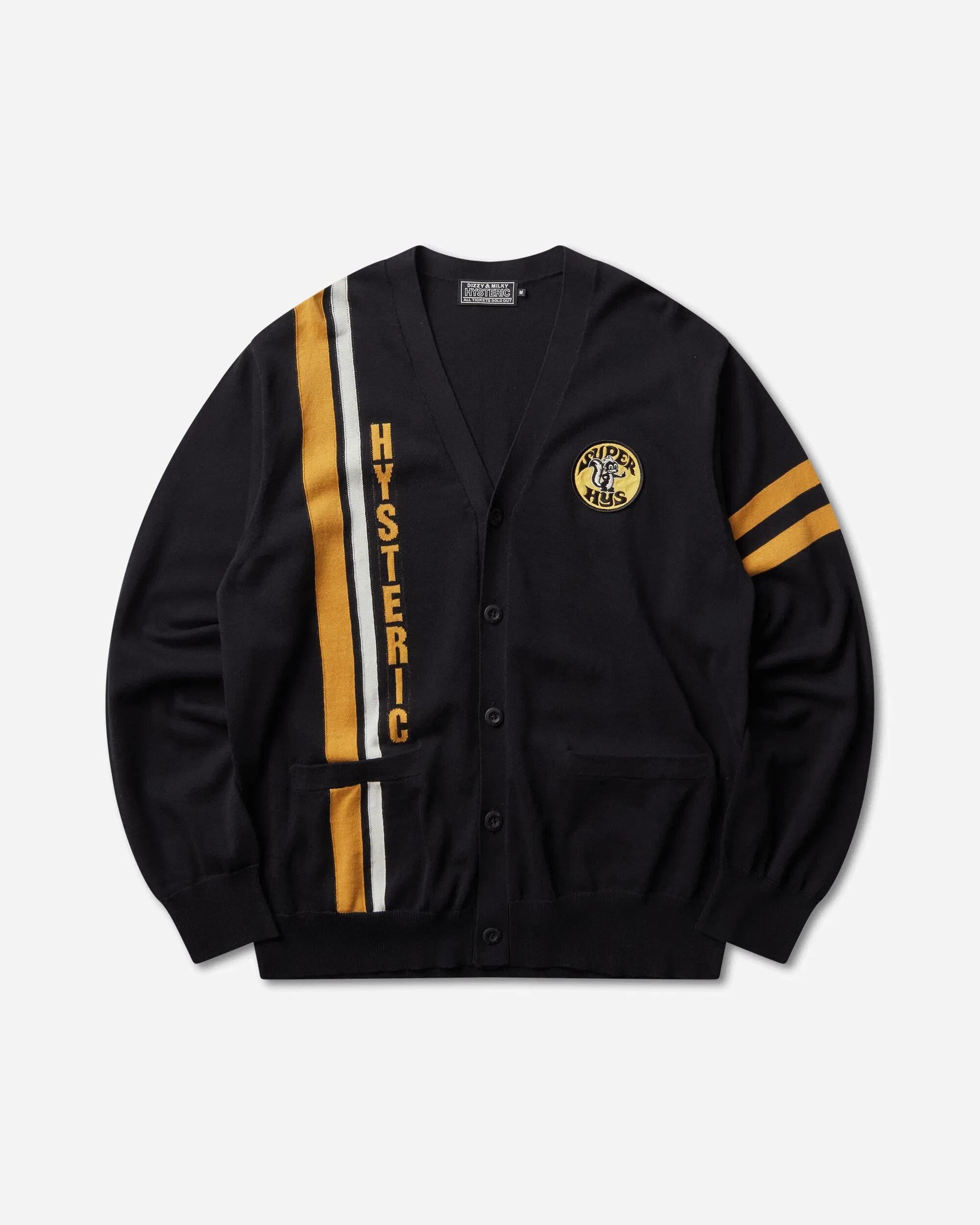 Hysteric Glamour Men's Super HYS Patch Cardigan Black