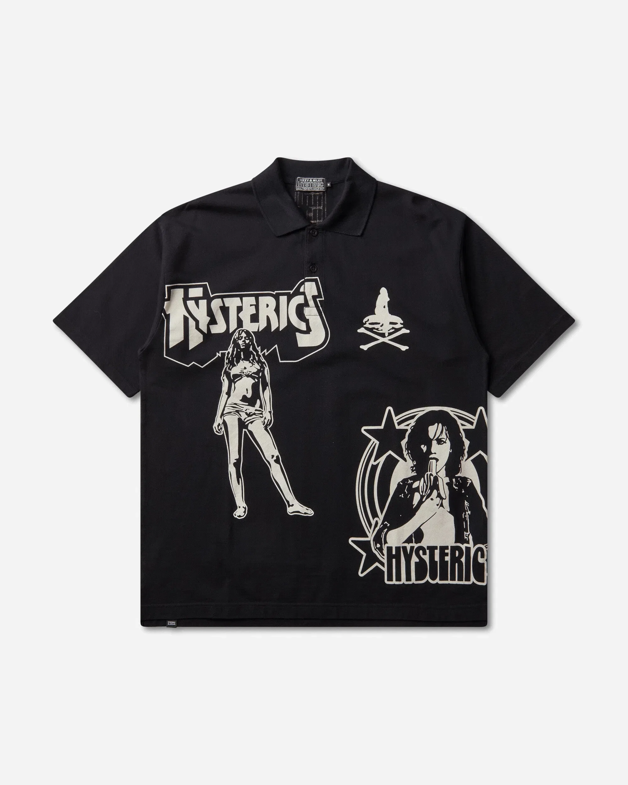 Hysteric Glamour Men's Metal Guid Polo Shirt Black