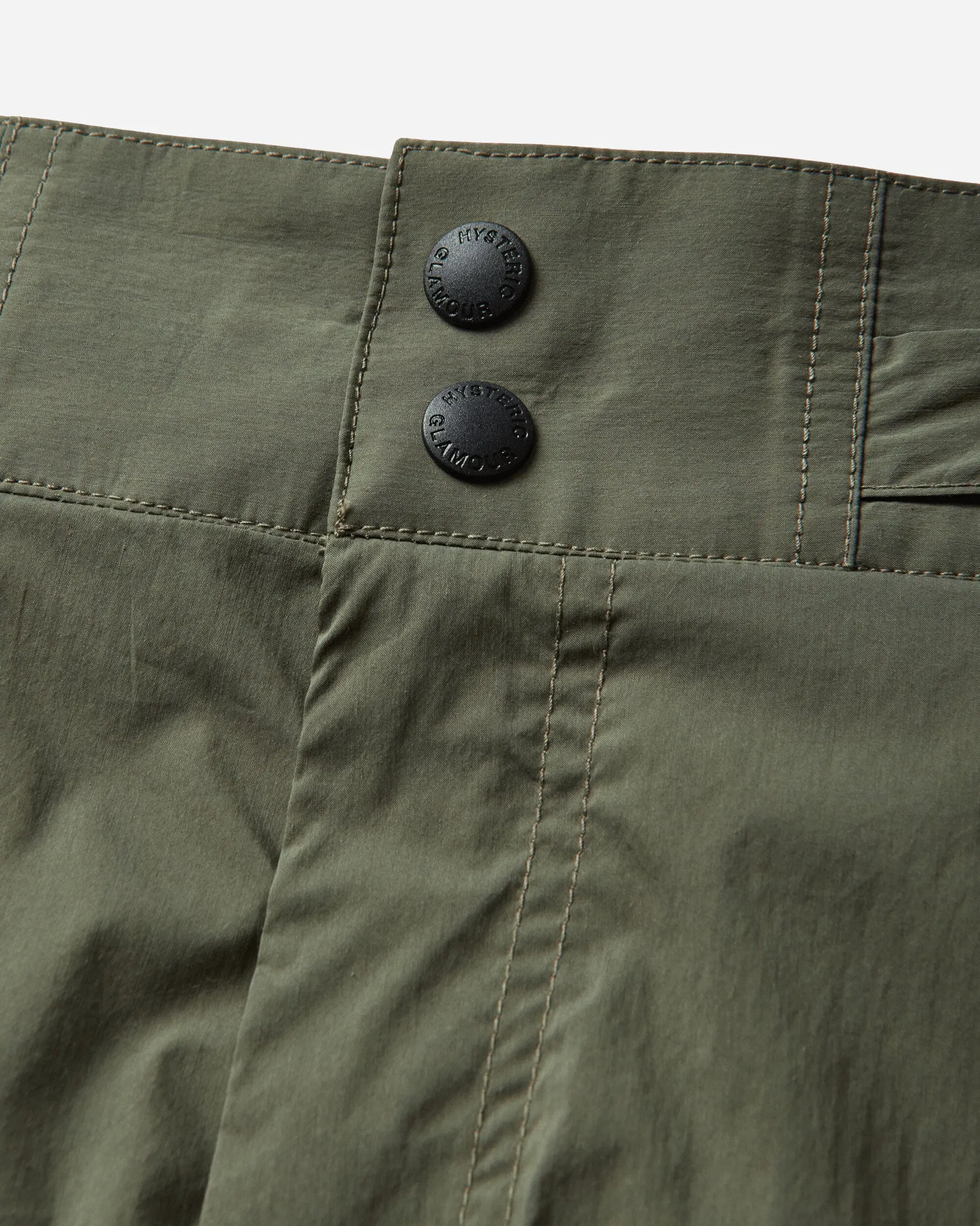 Hysteric Glamour Women's Side-Gathered Military Pants Khaki