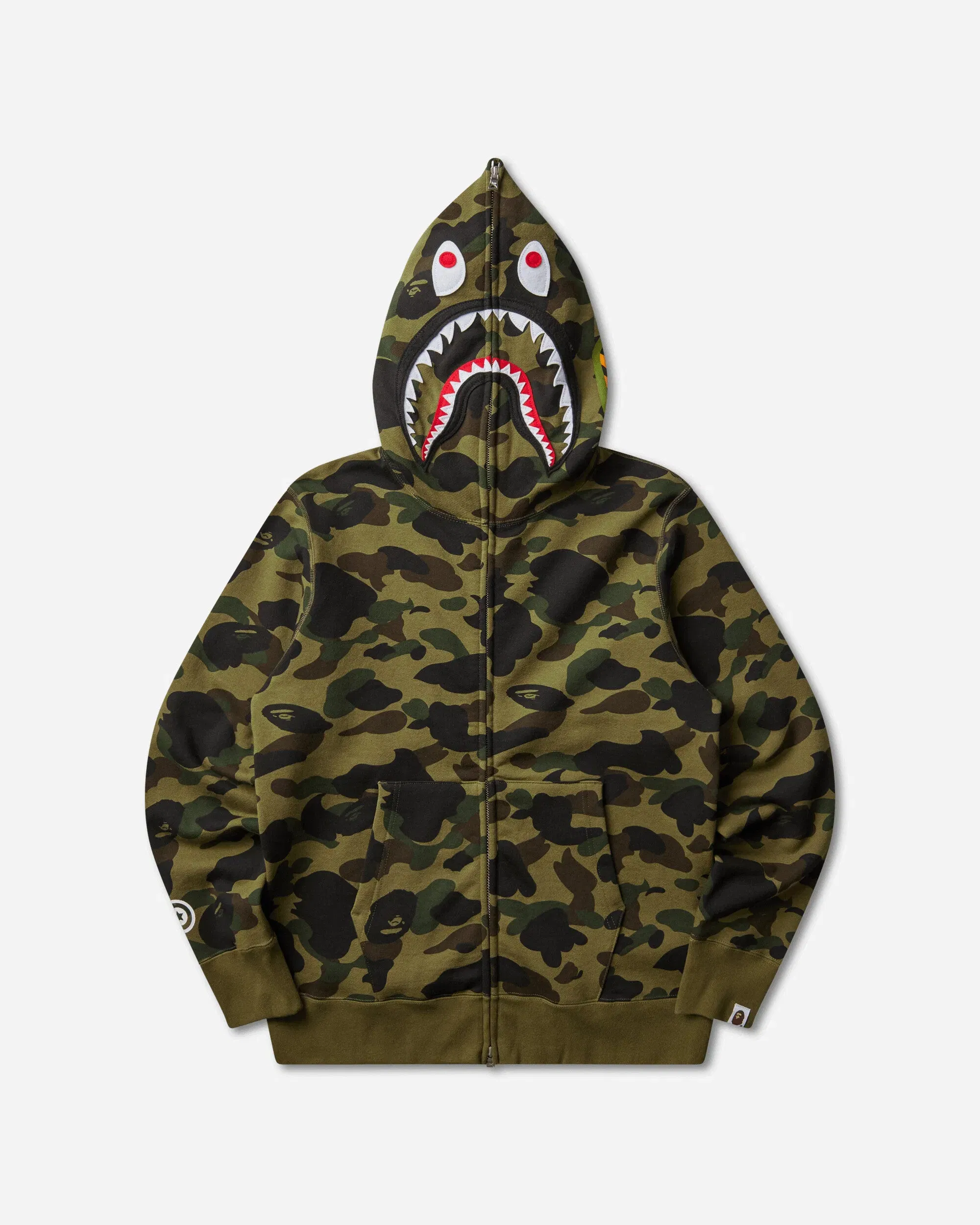 BAPE Men's 1st Camo Shark Full Zip Hoodie Green