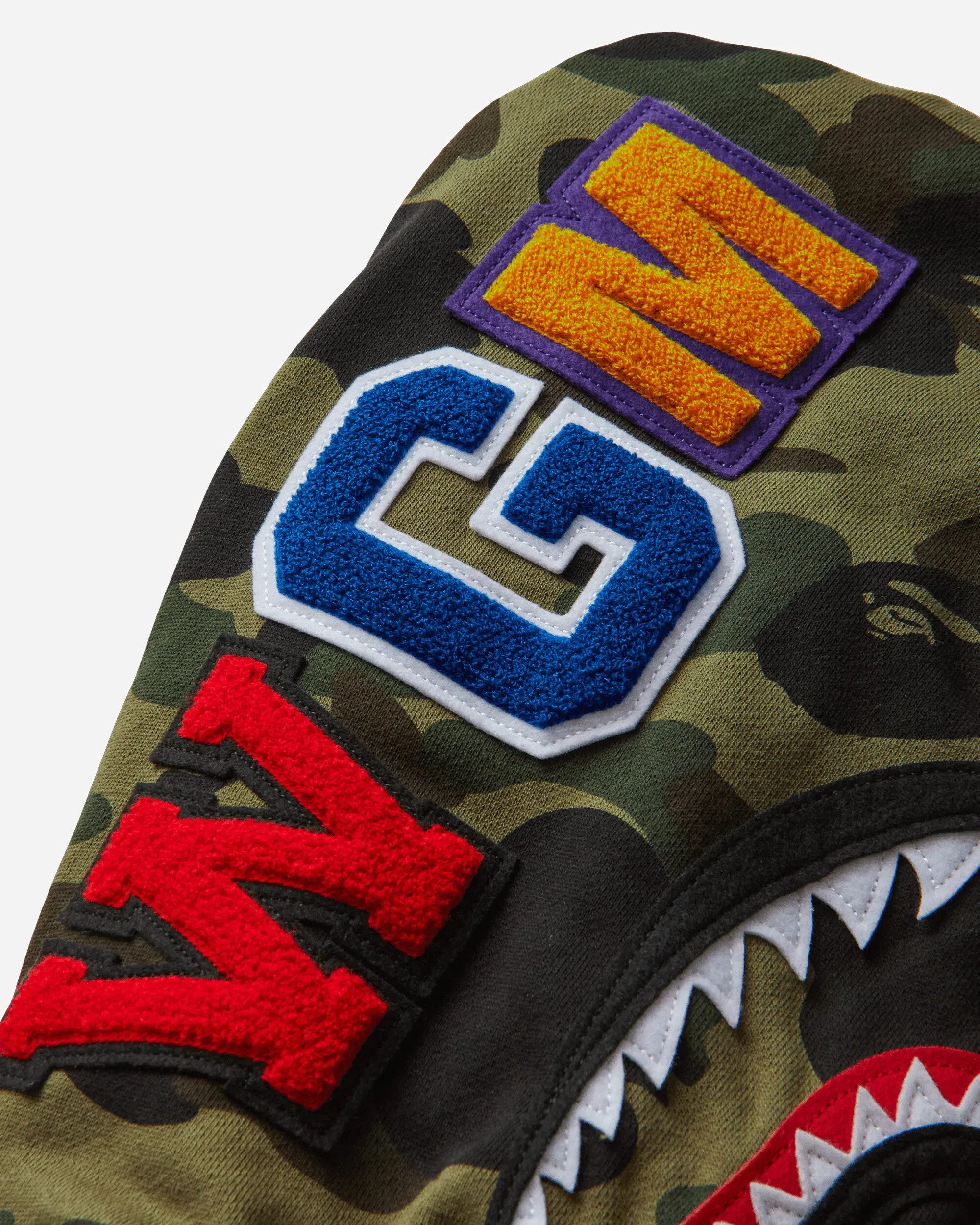 BAPE Men's 1st Camo Shark Full Zip Hoodie Green