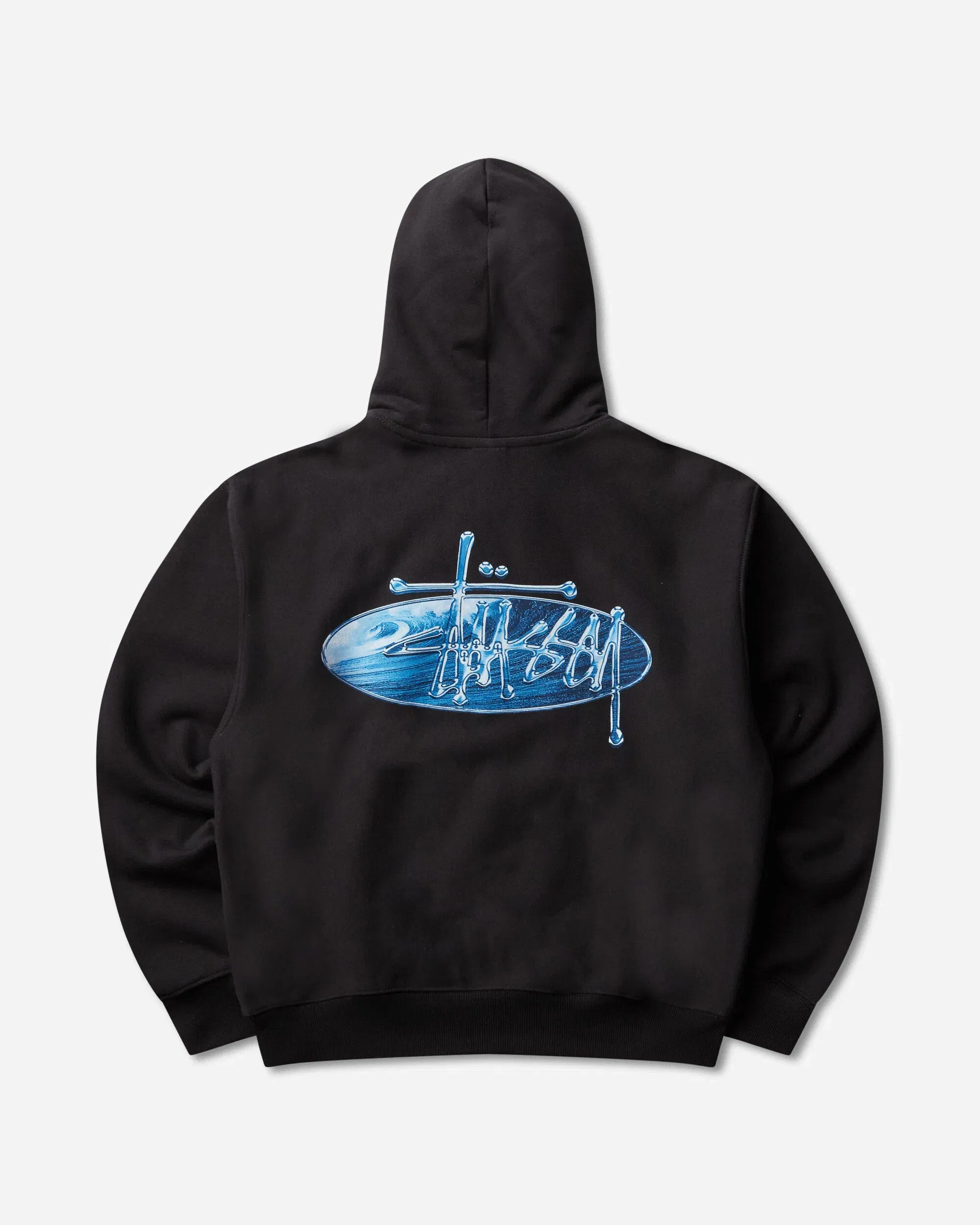 Stussy Wave Oval Hoodie Black