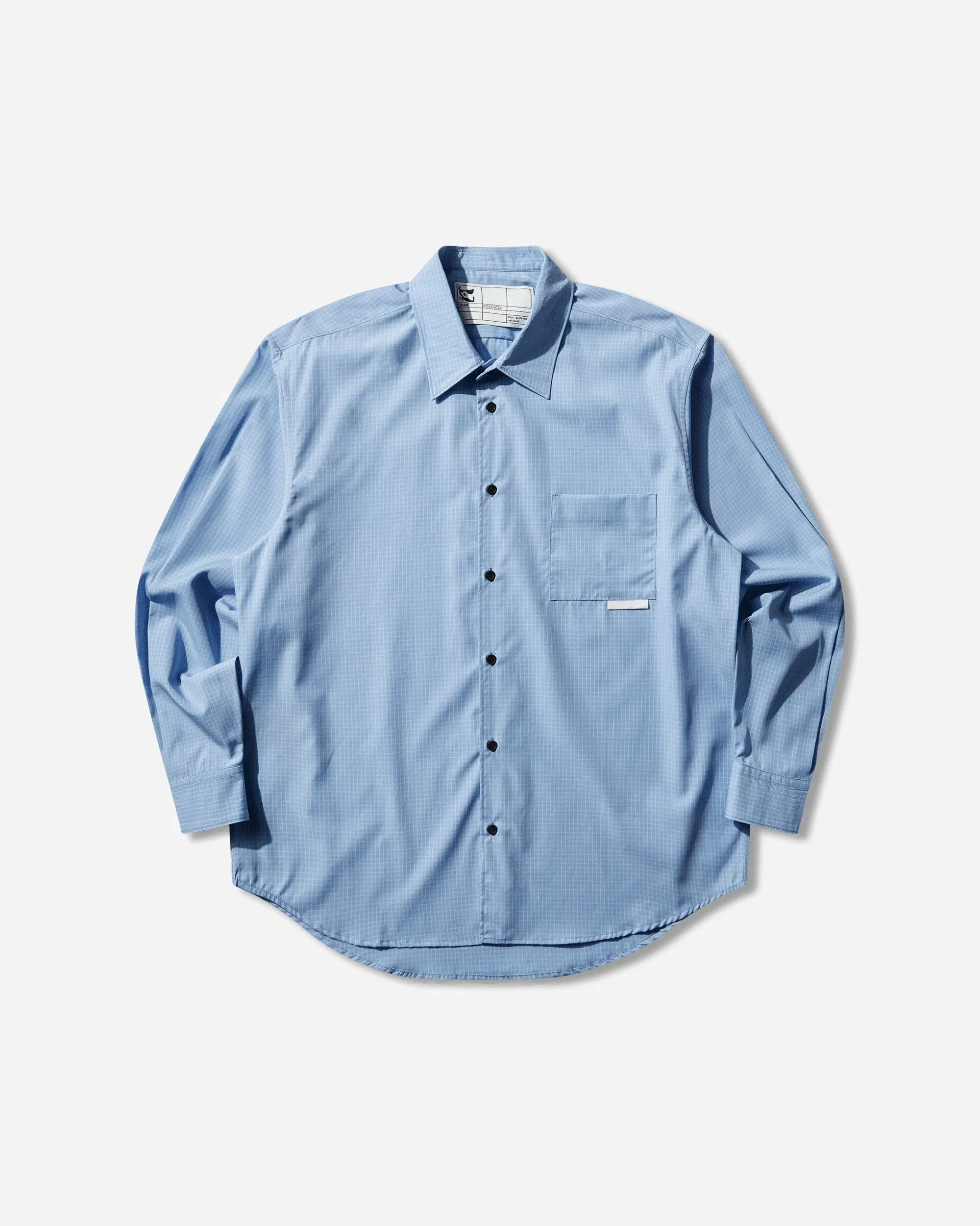 GR10K Men's 21000 Replicated Longsleeve Shirt Check Light Blue