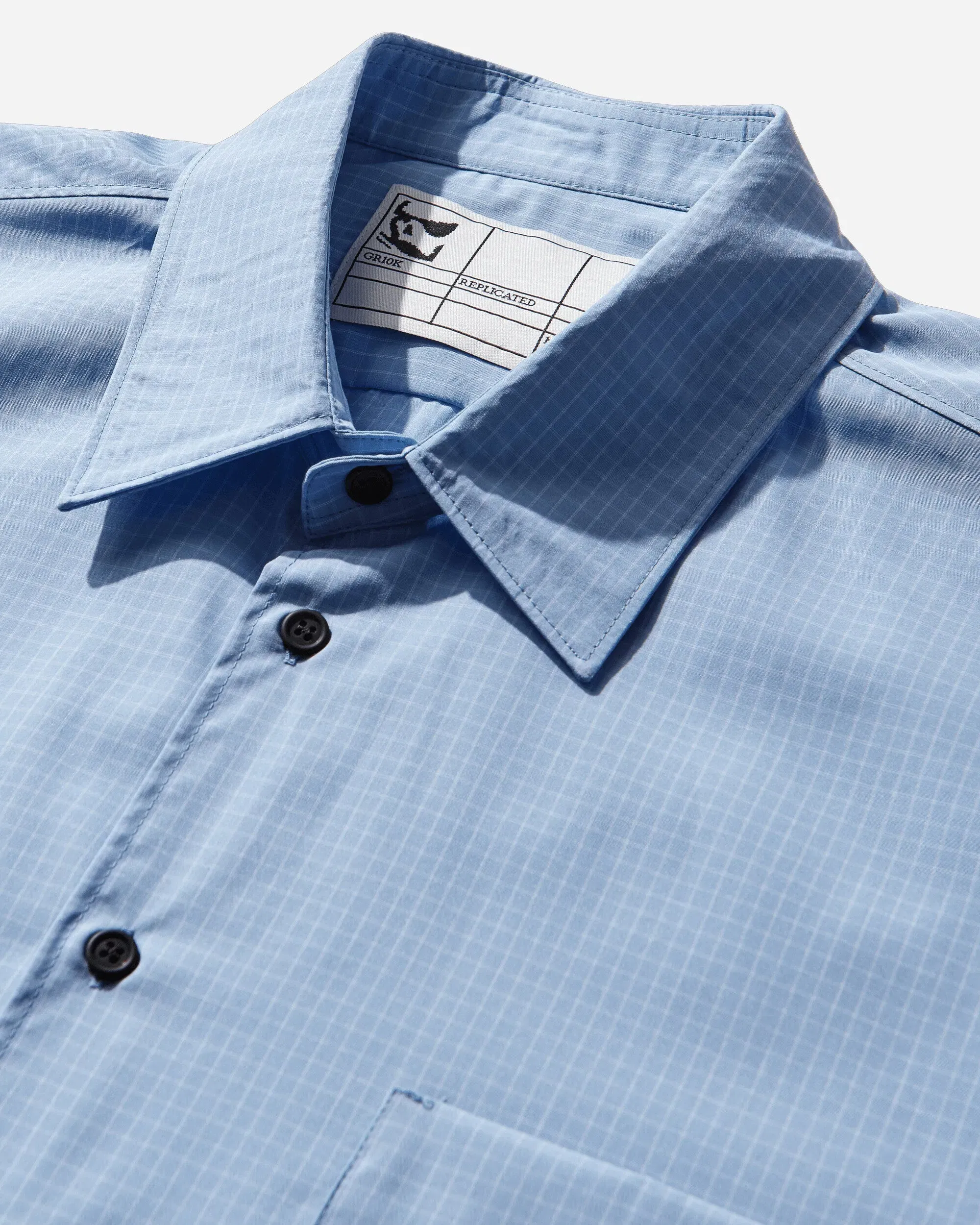 GR10K Men's 21000 Replicated Longsleeve Shirt Check Light Blue