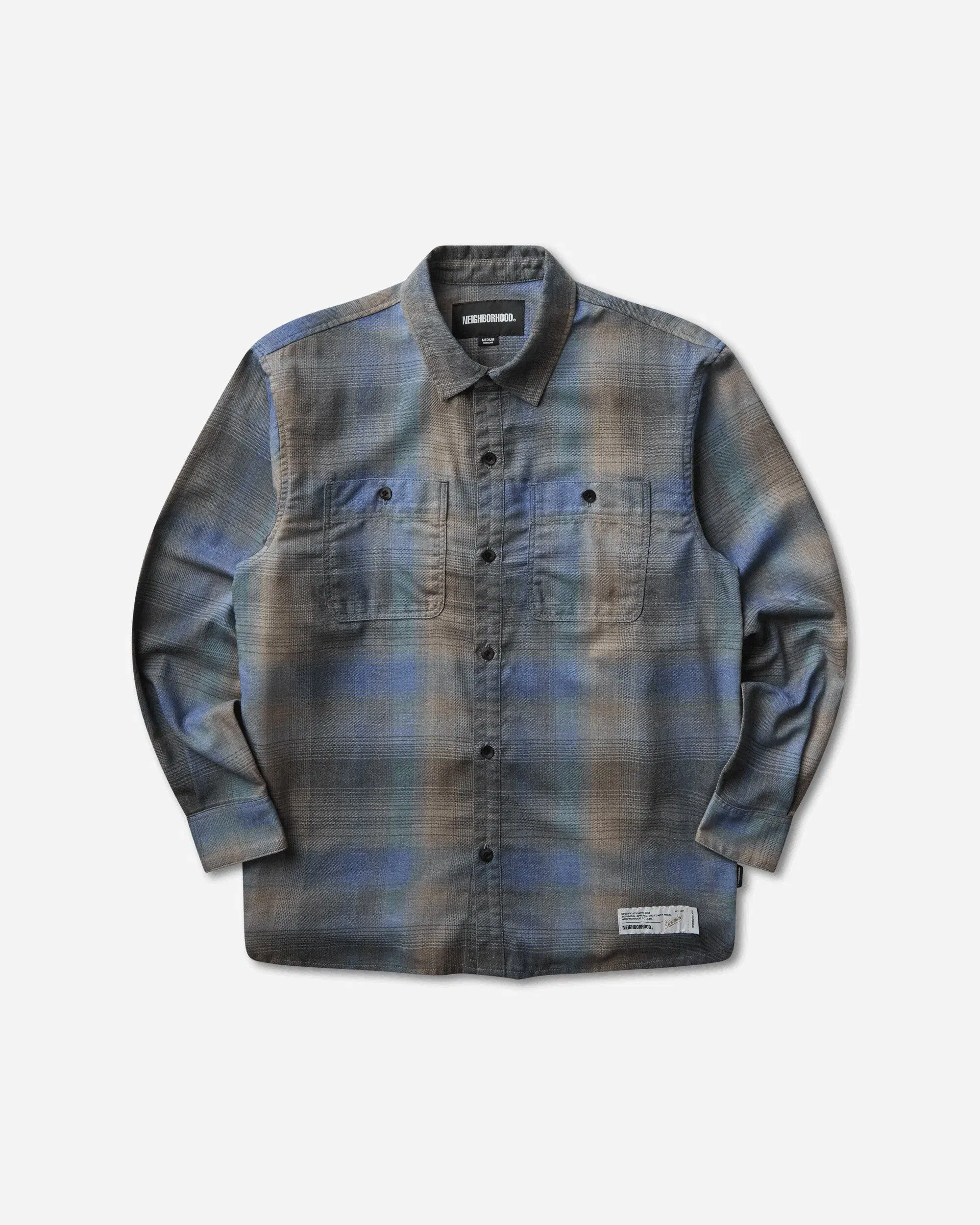 Neighborhood Men's Hombre Check Longsleeve Shirt Purple