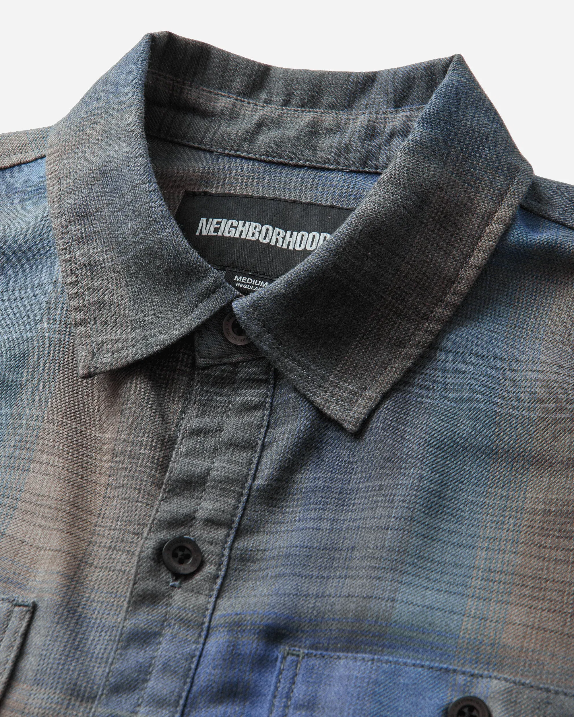 Neighborhood Men's Hombre Check Longsleeve Shirt Purple