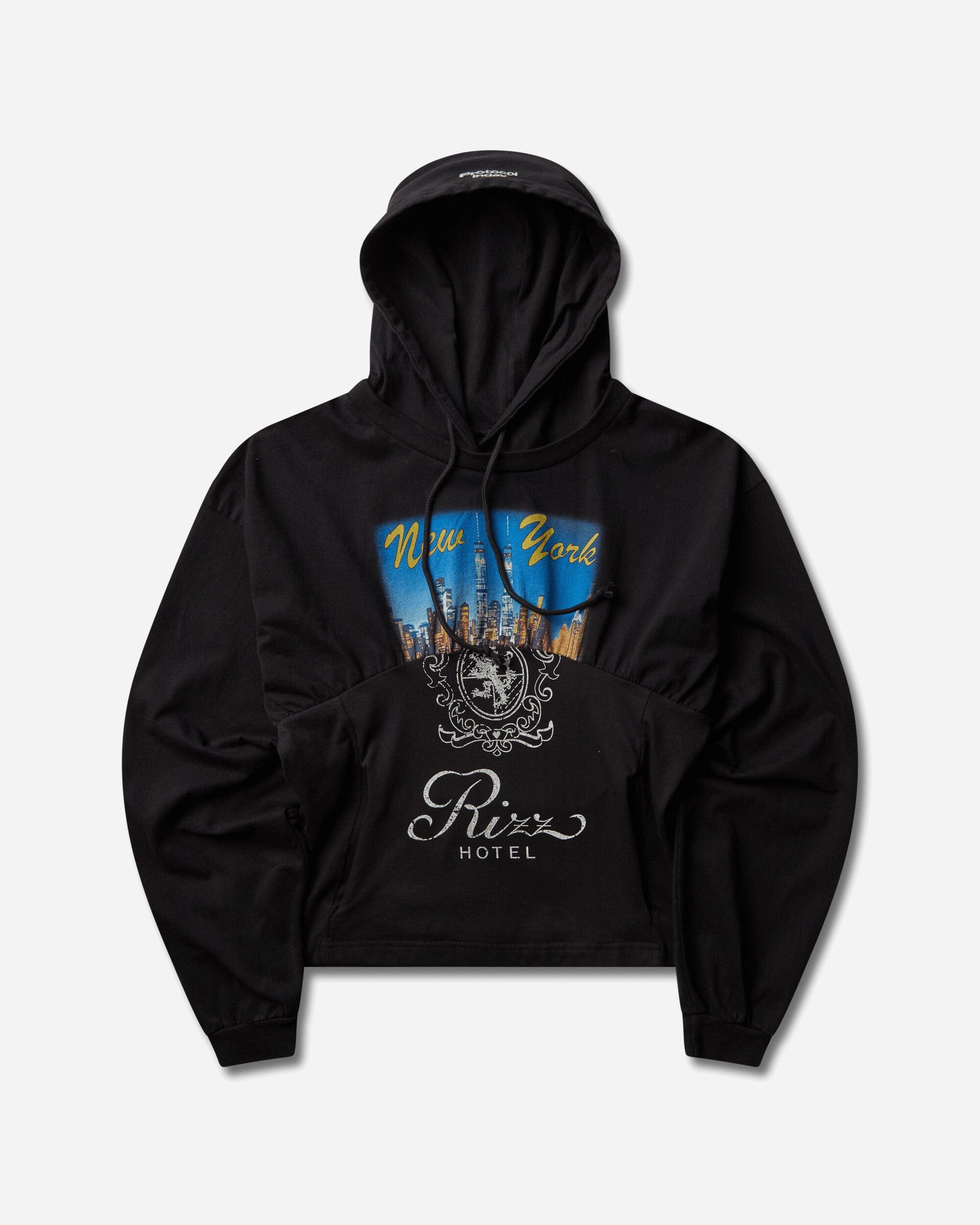 Protocol Index Reconstructed Hourglass Hoodie Black