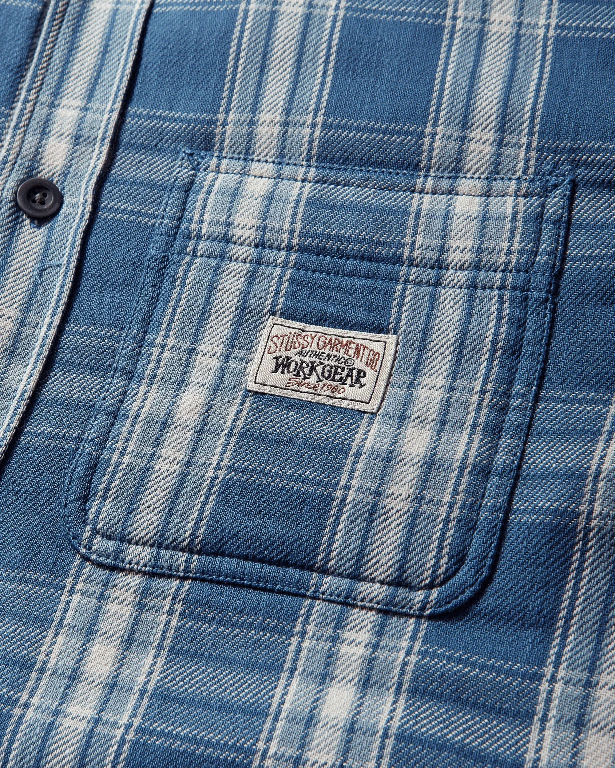 Stussy Lau Plaid Shirt Jacket Blue