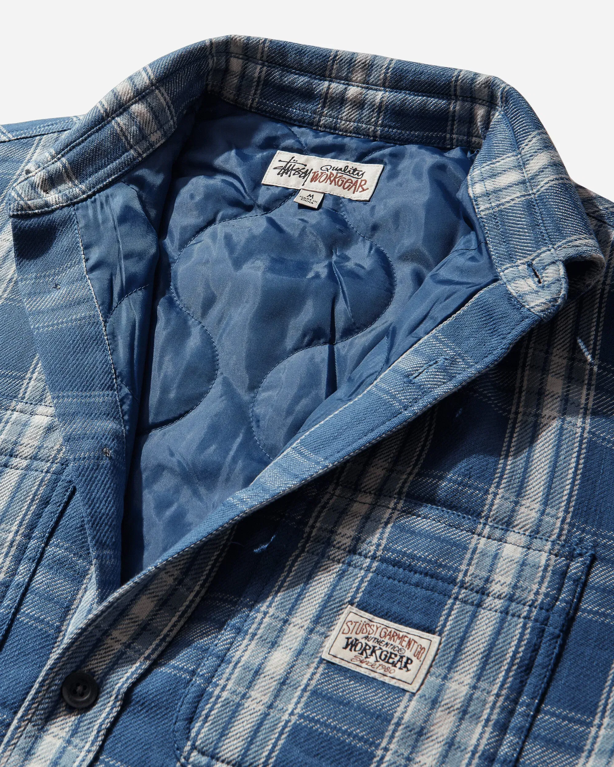 Stussy Lau Plaid Shirt Jacket Blue