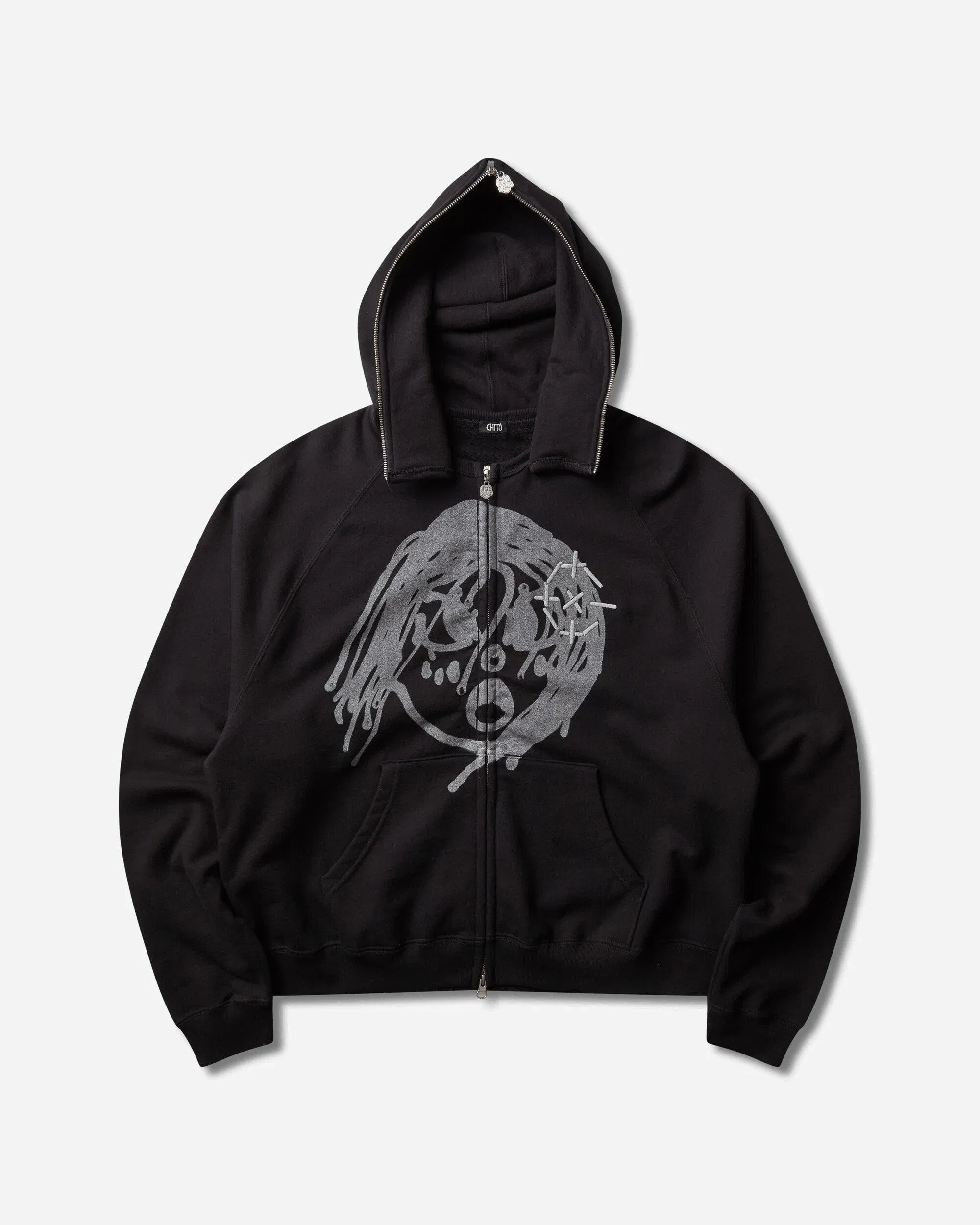 CHITO Men's Reflective Finesse Pup Full Zip After Hoodie Black