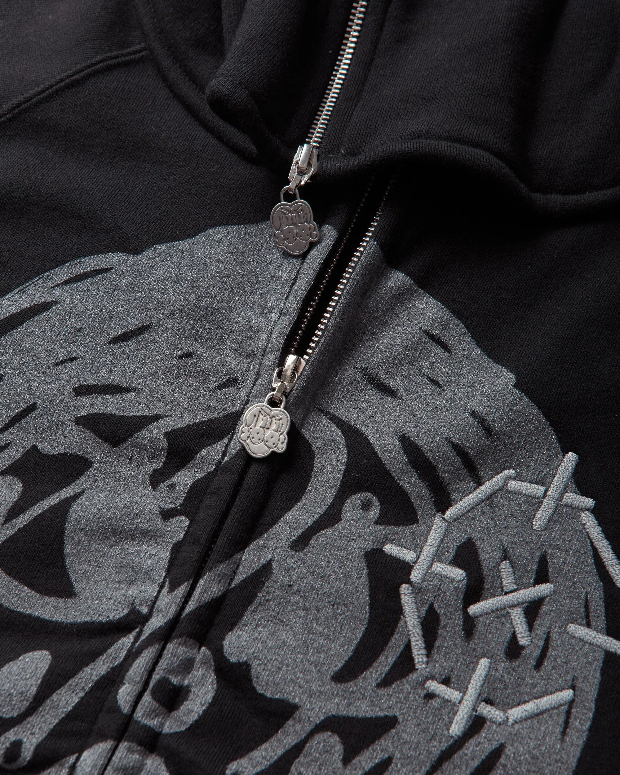 CHITO Men's Reflective Finesse Pup Full Zip After Hoodie Black